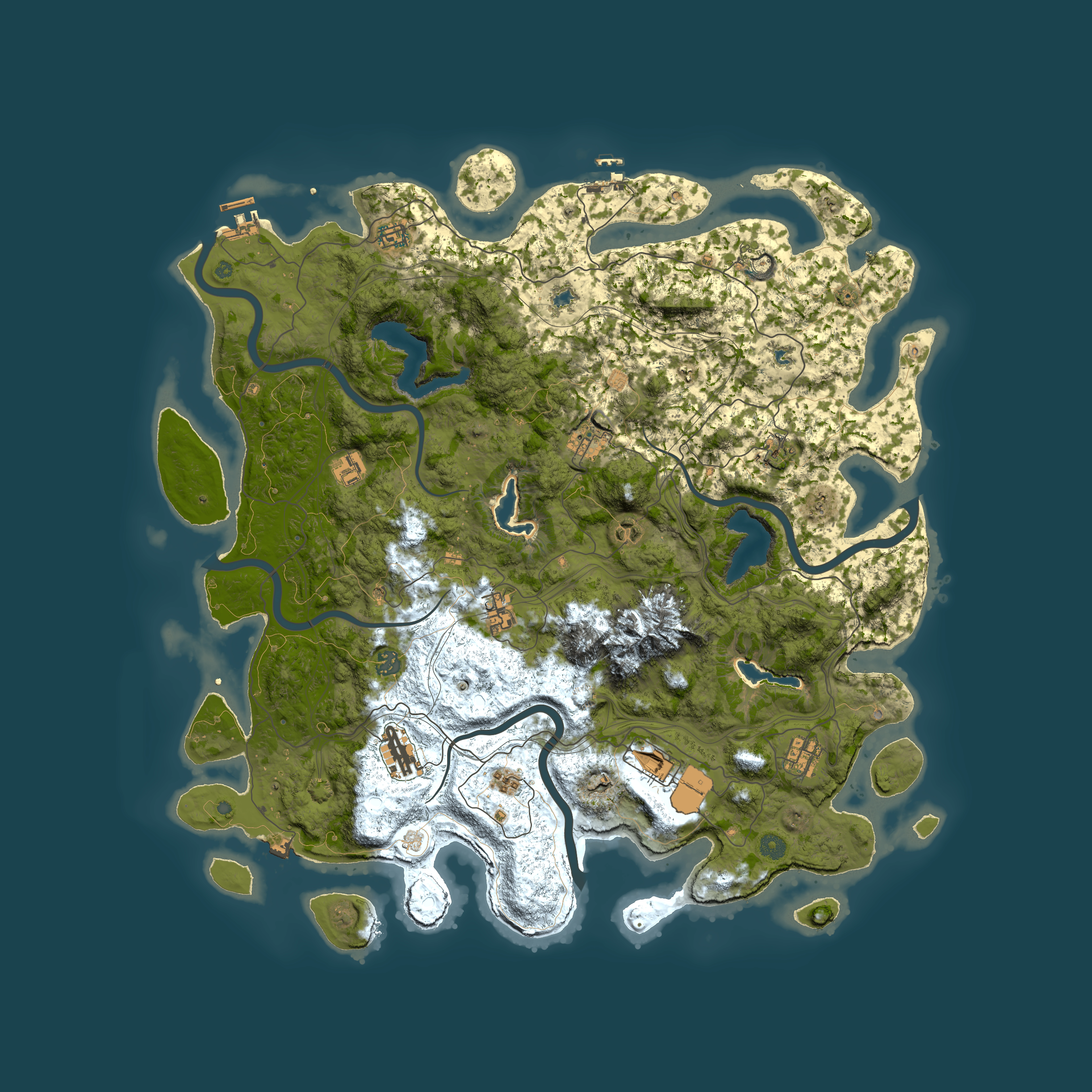 Full top-down render of Rust map seed 1345857933, 5000x5000m