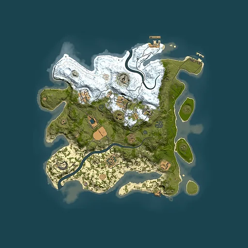 Rust map seed 2040813396, 3500x3500m top-down preview
