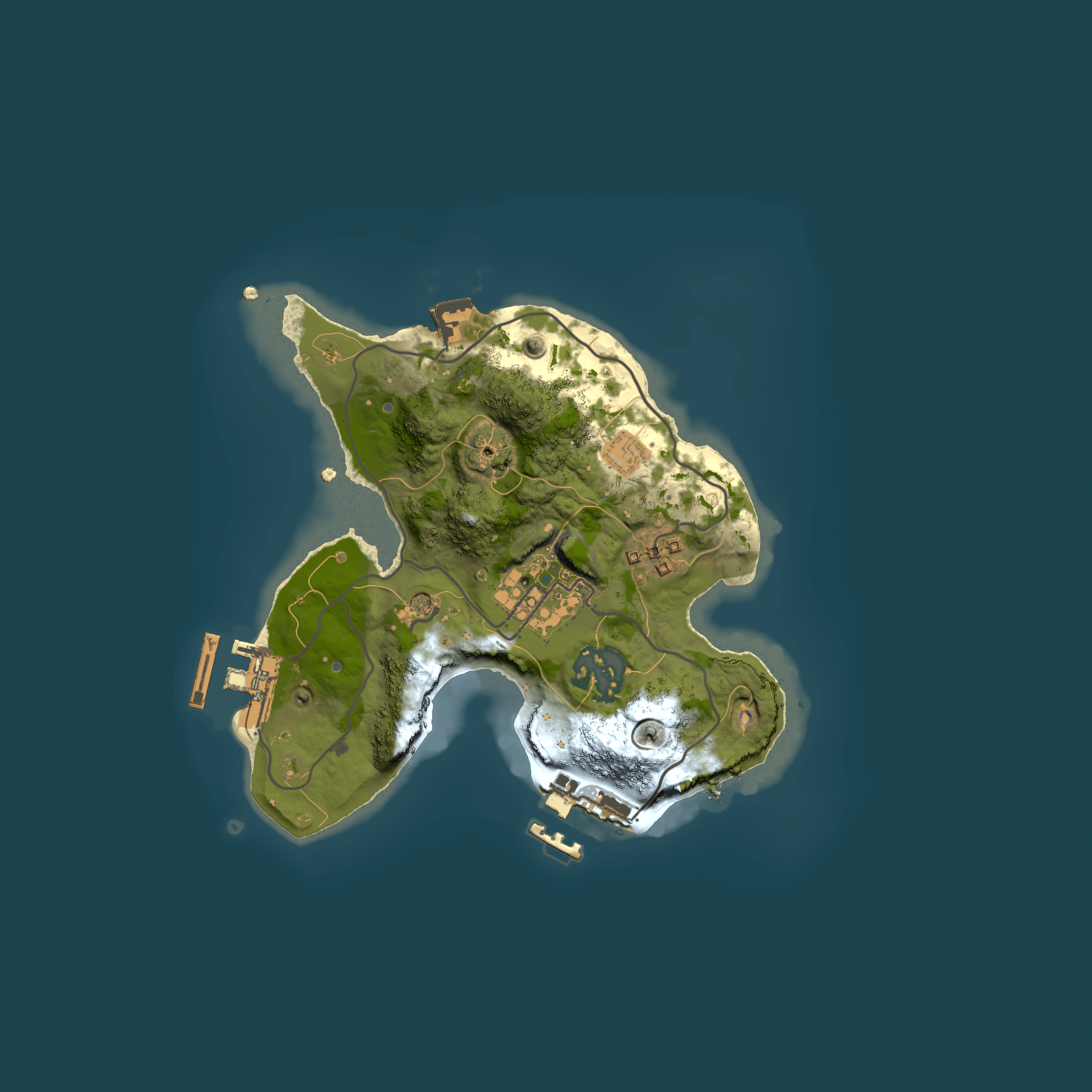 Full top-down render of Rust map seed 1967184141, 2000x2000m