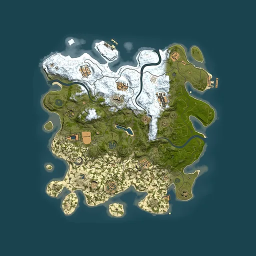 Rust map seed 884298588, 4000x4000m top-down preview