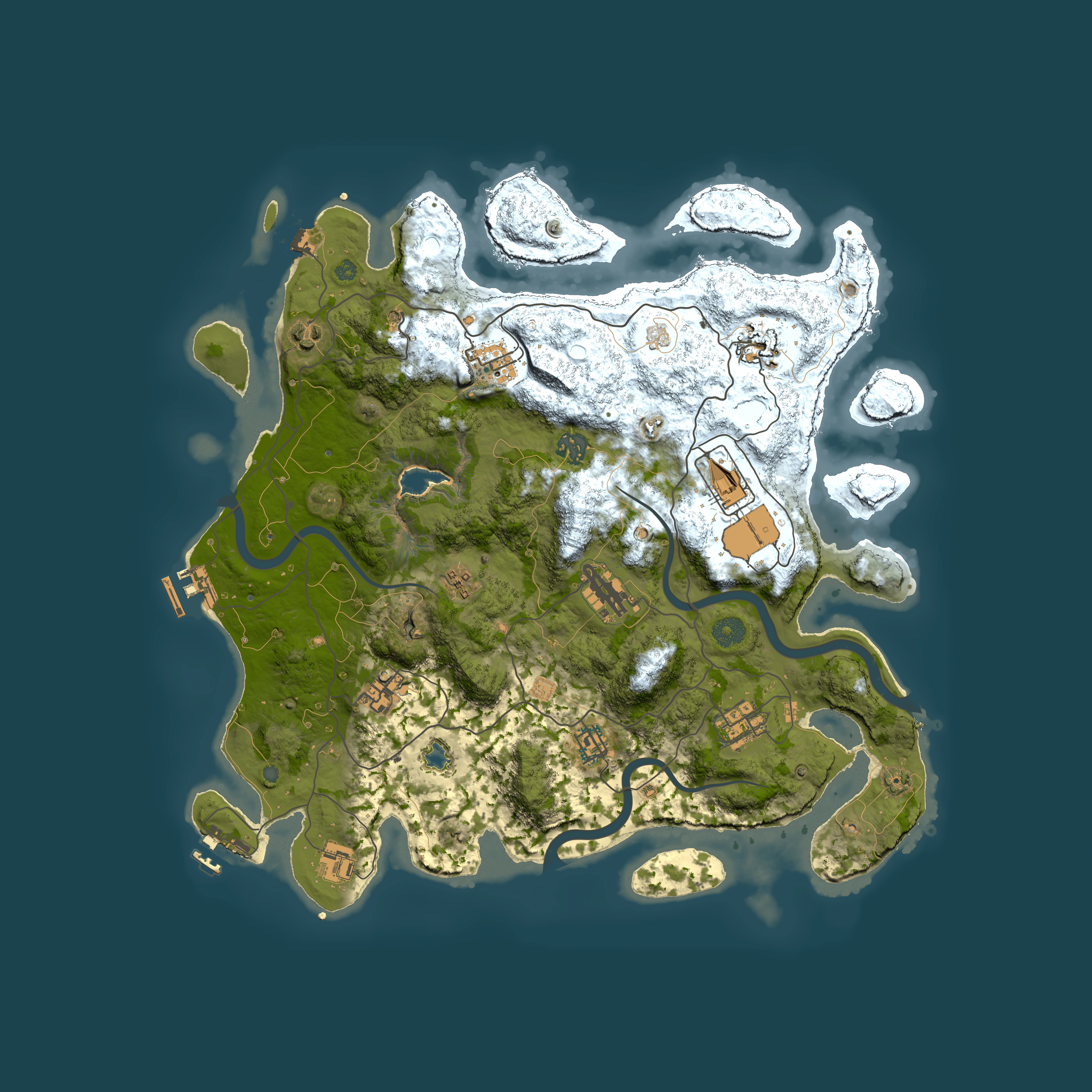 Full top-down render of Rust map seed 683168190, 4000x4000m