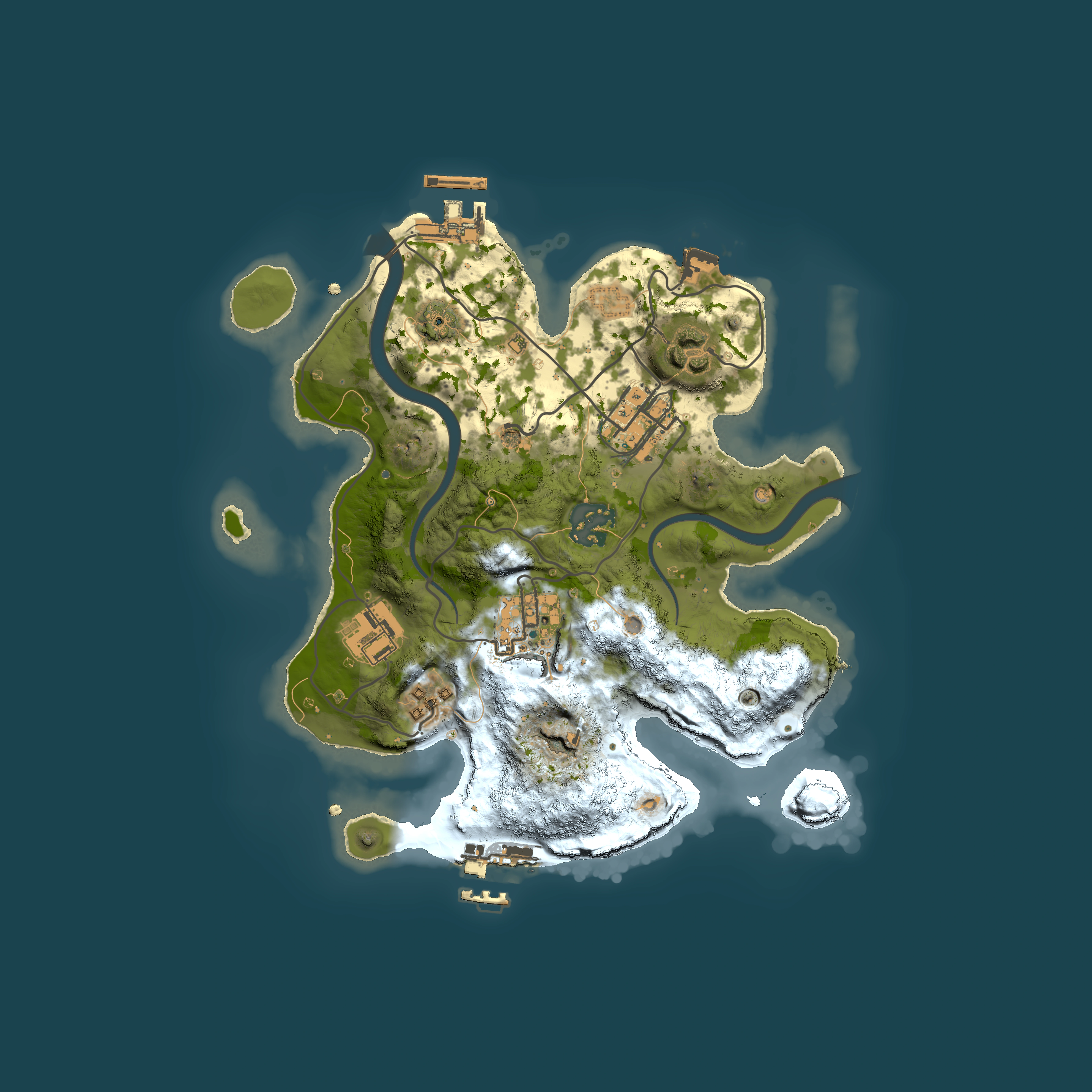 Full top-down render of Rust map seed 36351278, 2500x2500m
