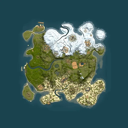 Rust map seed 1766409643, 3500x3500m top-down preview