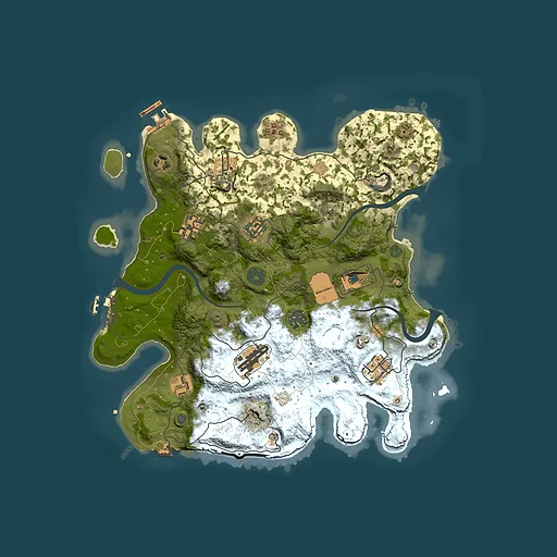 Rust map seed 287448870, 3500x3500m top-down preview