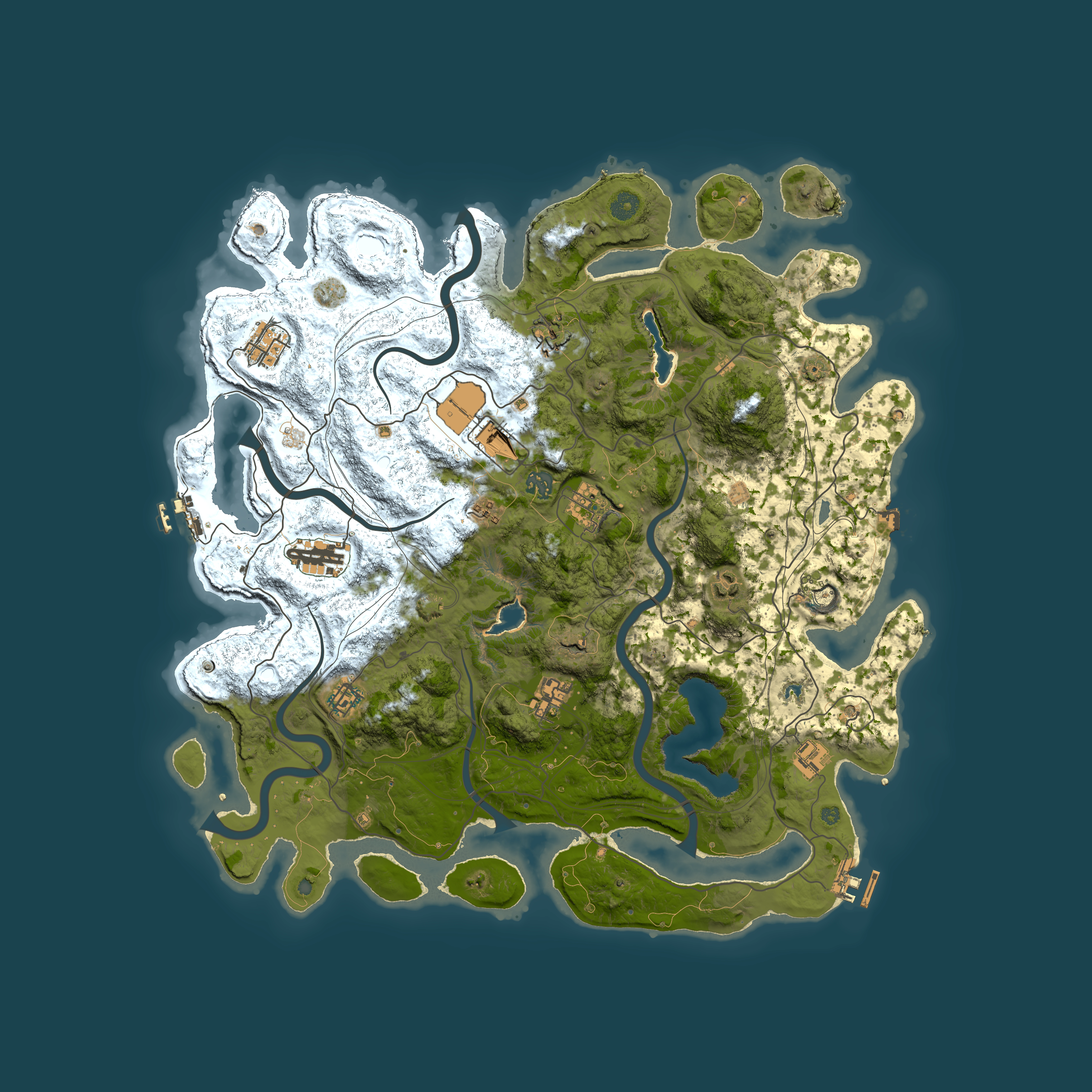 Full top-down render of Rust map seed 1919242382, 4500x4500m