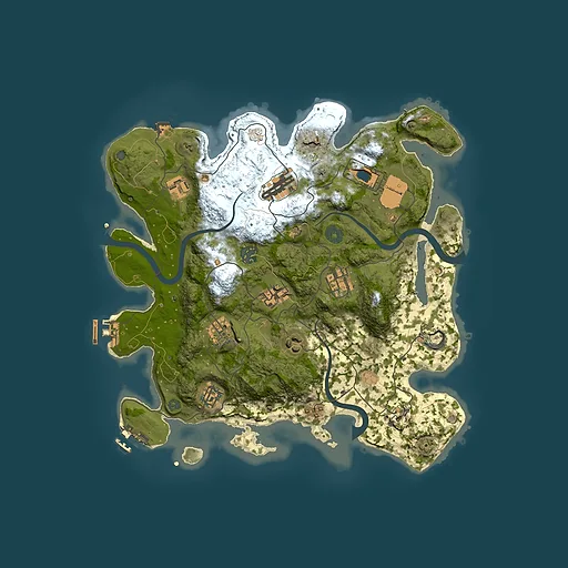 Rust map seed 1241190643, 3500x3500m top-down preview