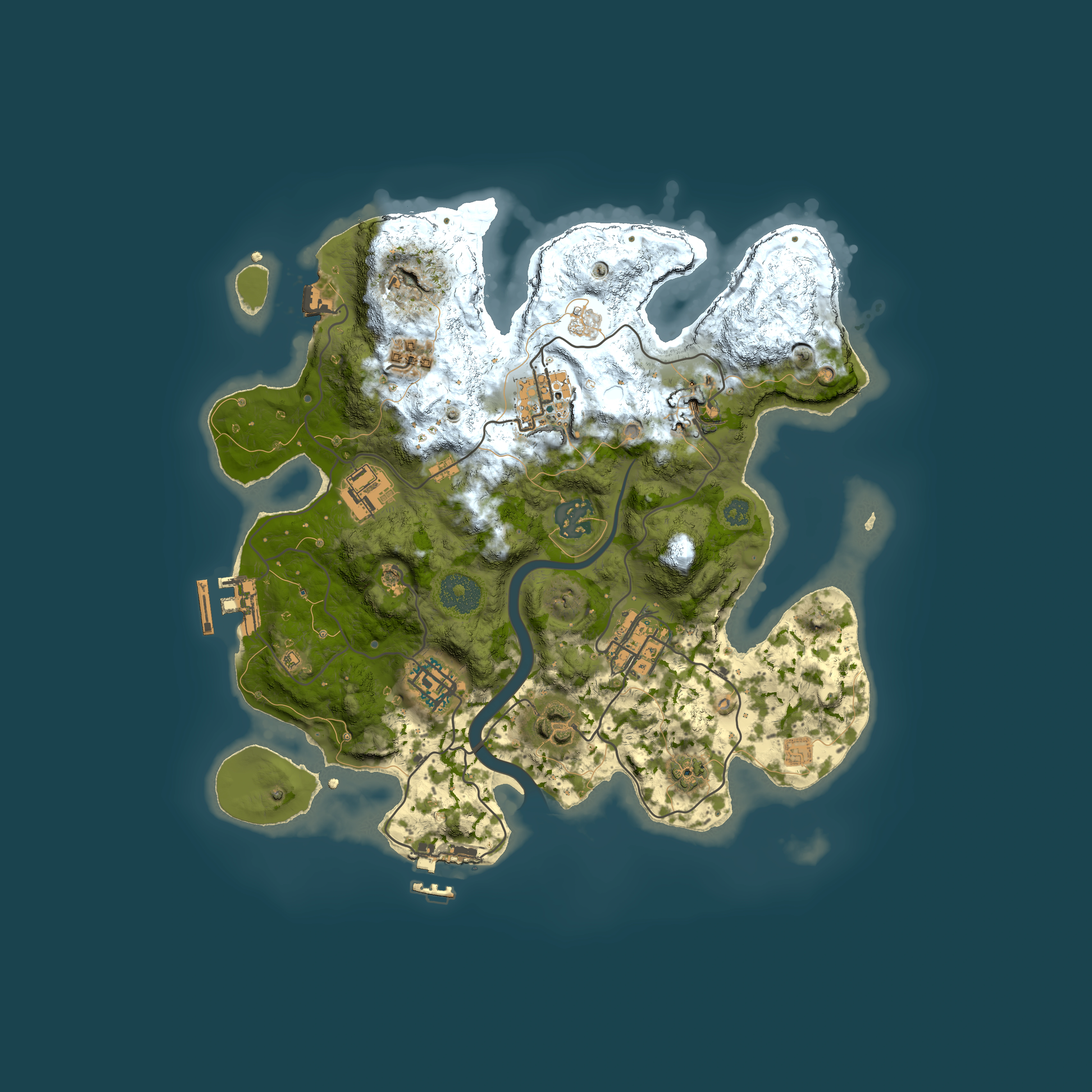 Full top-down render of Rust map seed 1794911137, 3000x3000m