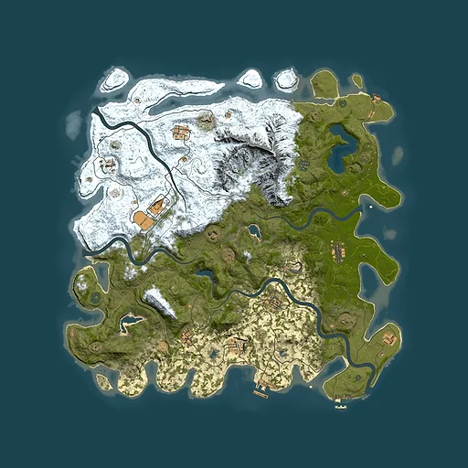 Rust map seed 1540994394, 5000x5000m top-down preview