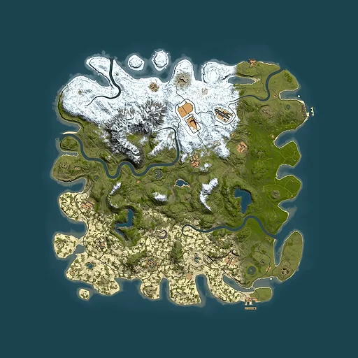 Rust map seed 51157453, 5000x5000m top-down preview