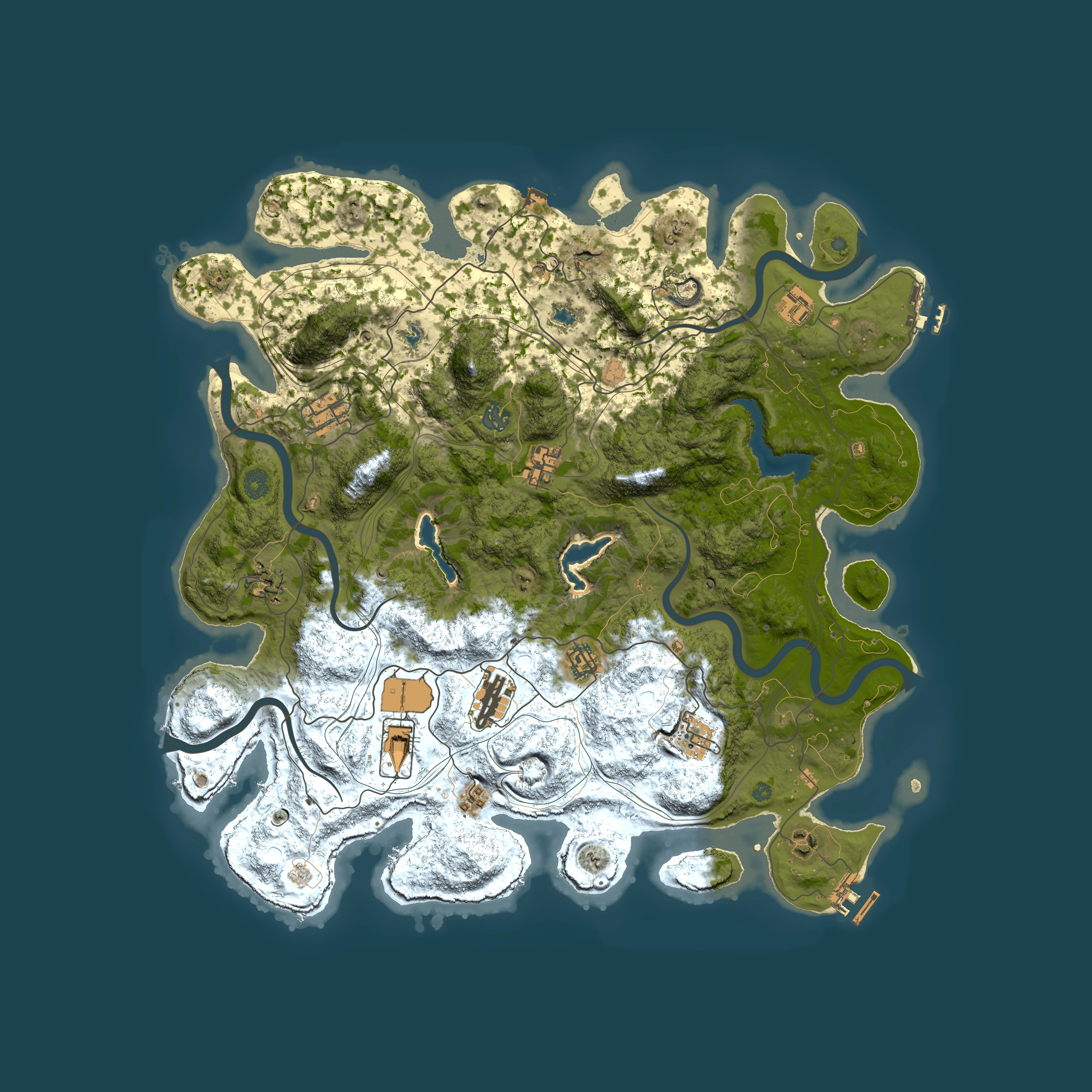 Full top-down render of Rust map seed 109378806, 4500x4500m