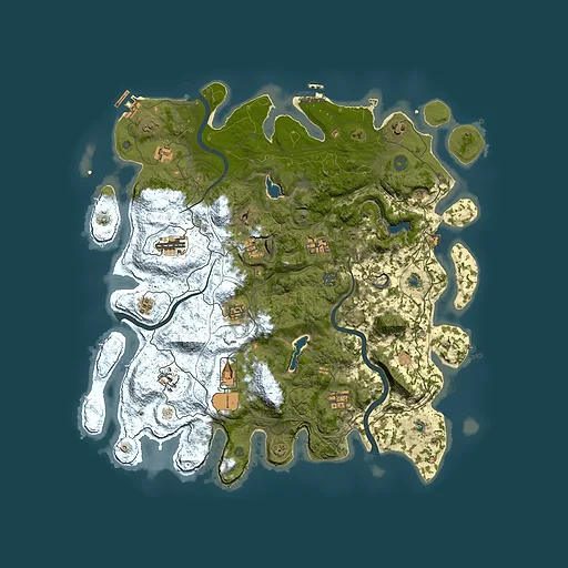 Rust map seed 681527636, 4500x4500m top-down preview