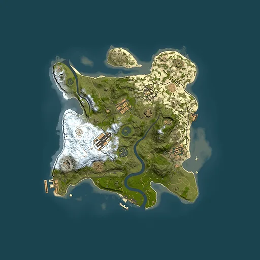 Rust map seed 872350874, 3000x3000m top-down preview