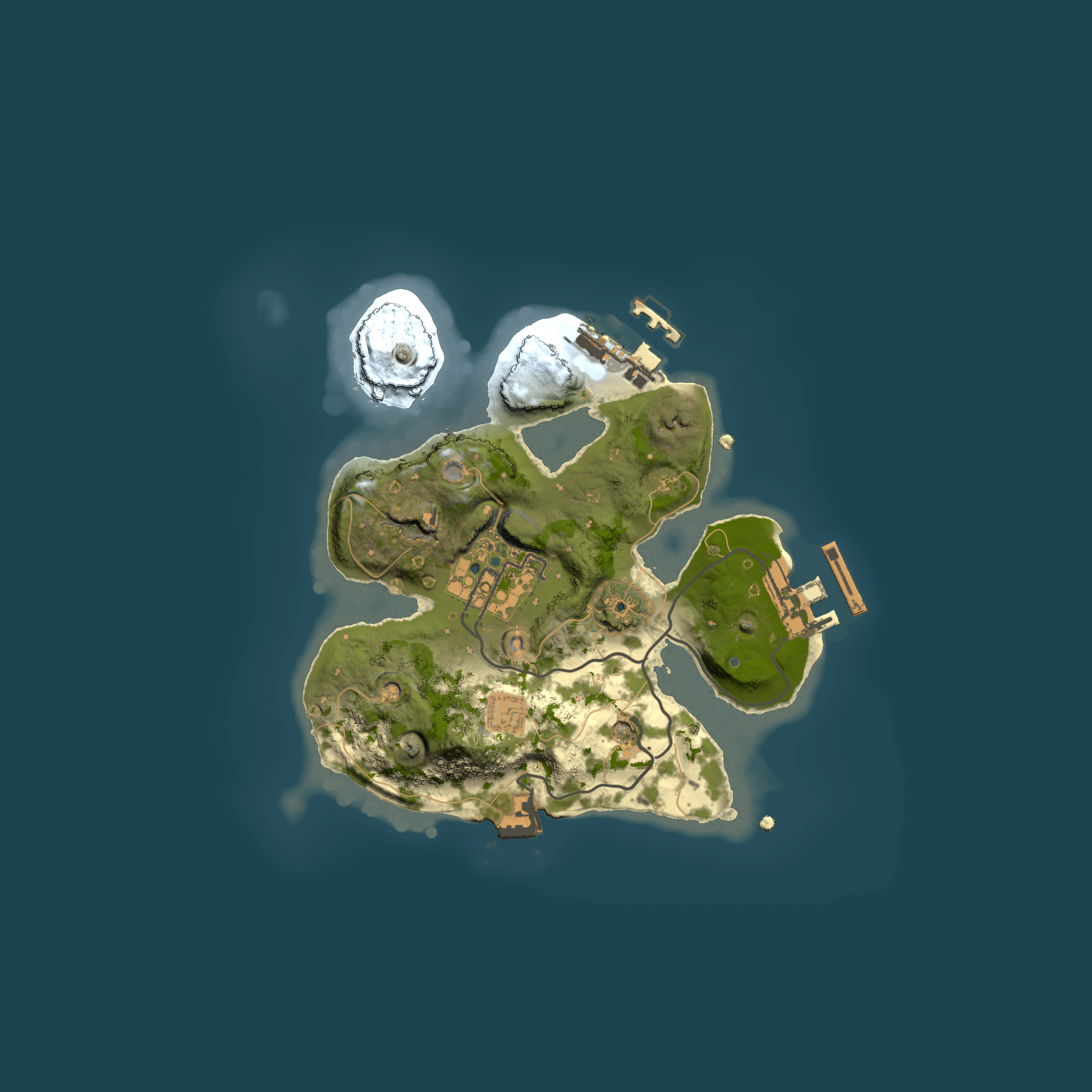 Full top-down render of Rust map seed 1435657354, 2000x2000m