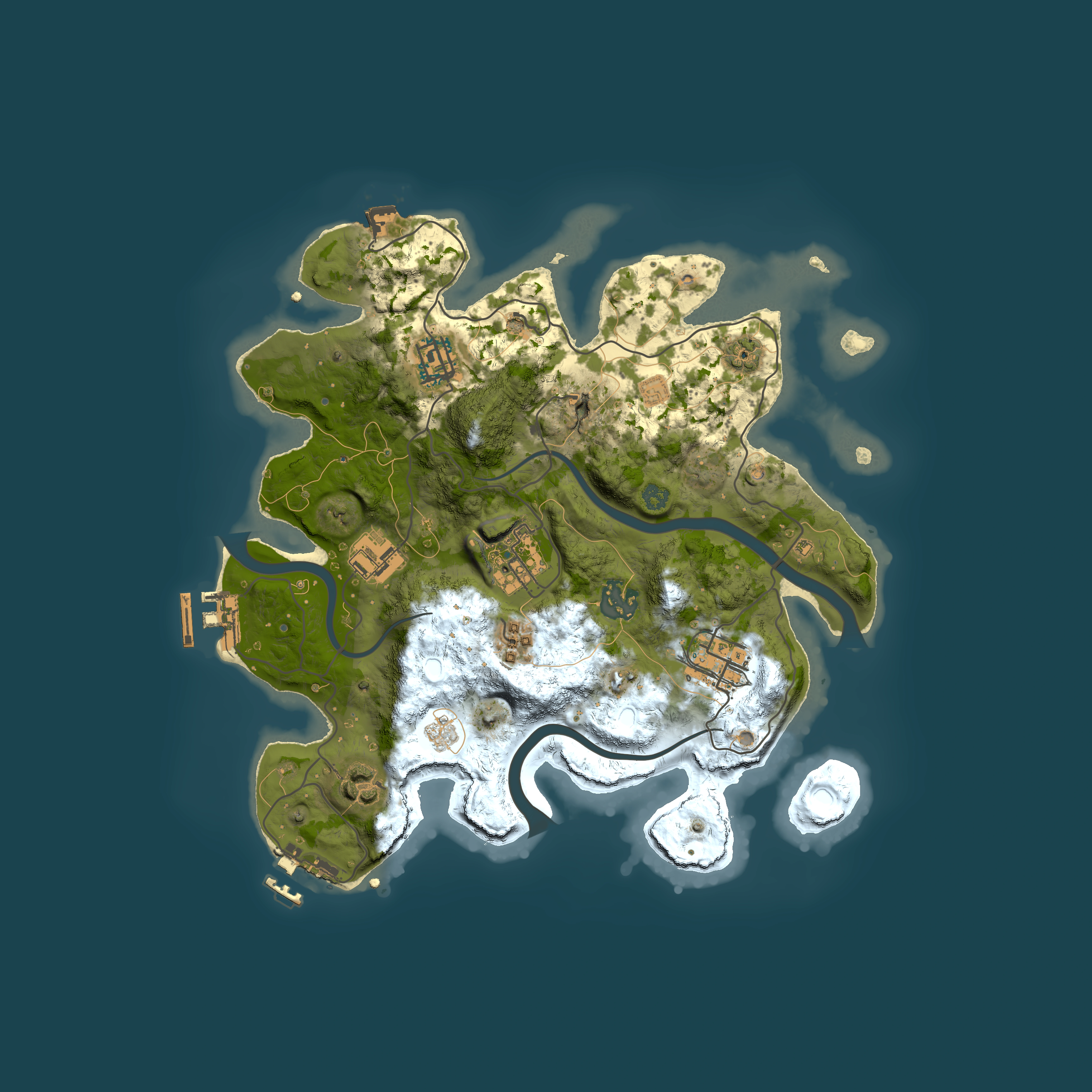 Full top-down render of Rust map seed 475511554, 3000x3000m