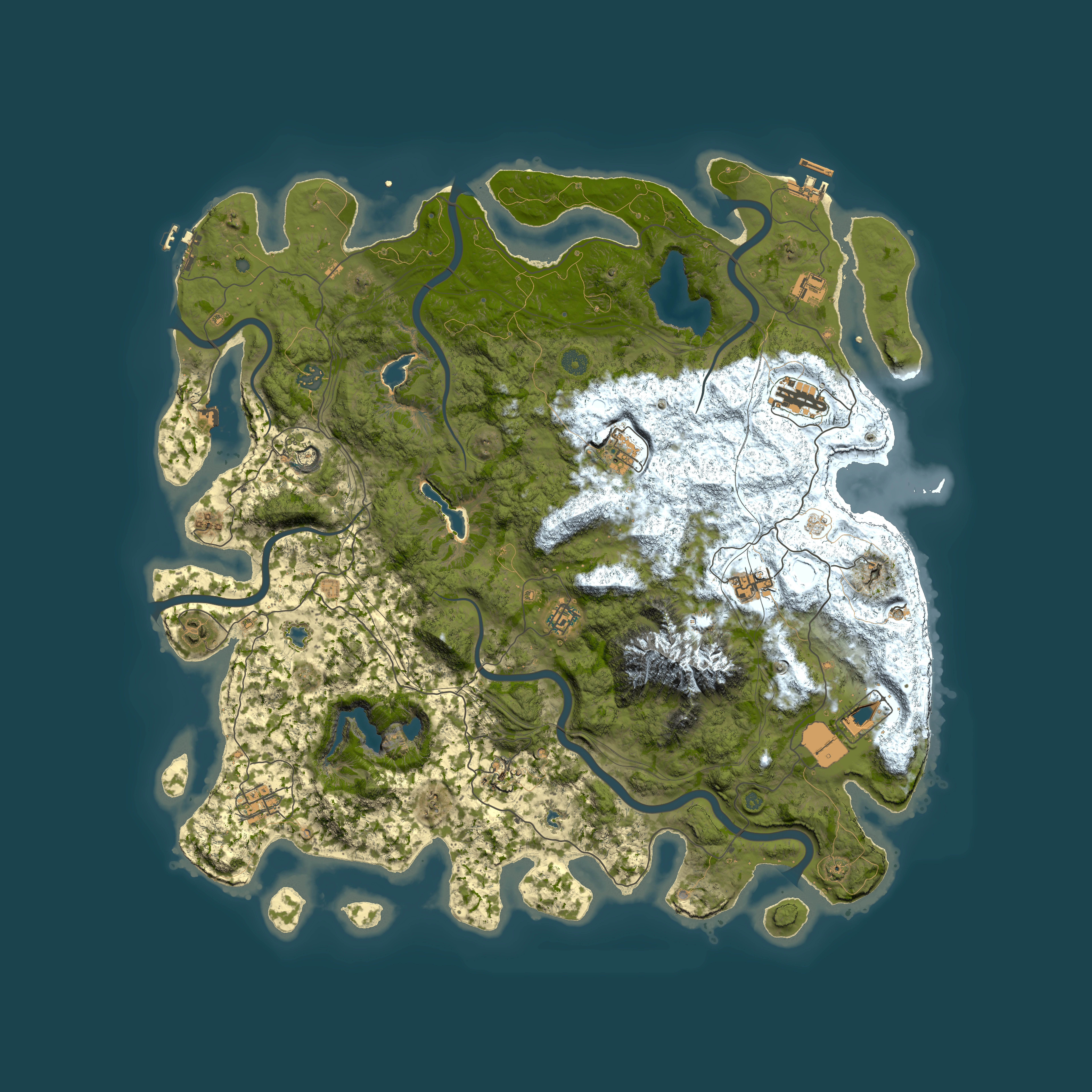 Full top-down render of Rust map seed 1452350244, 5000x5000m