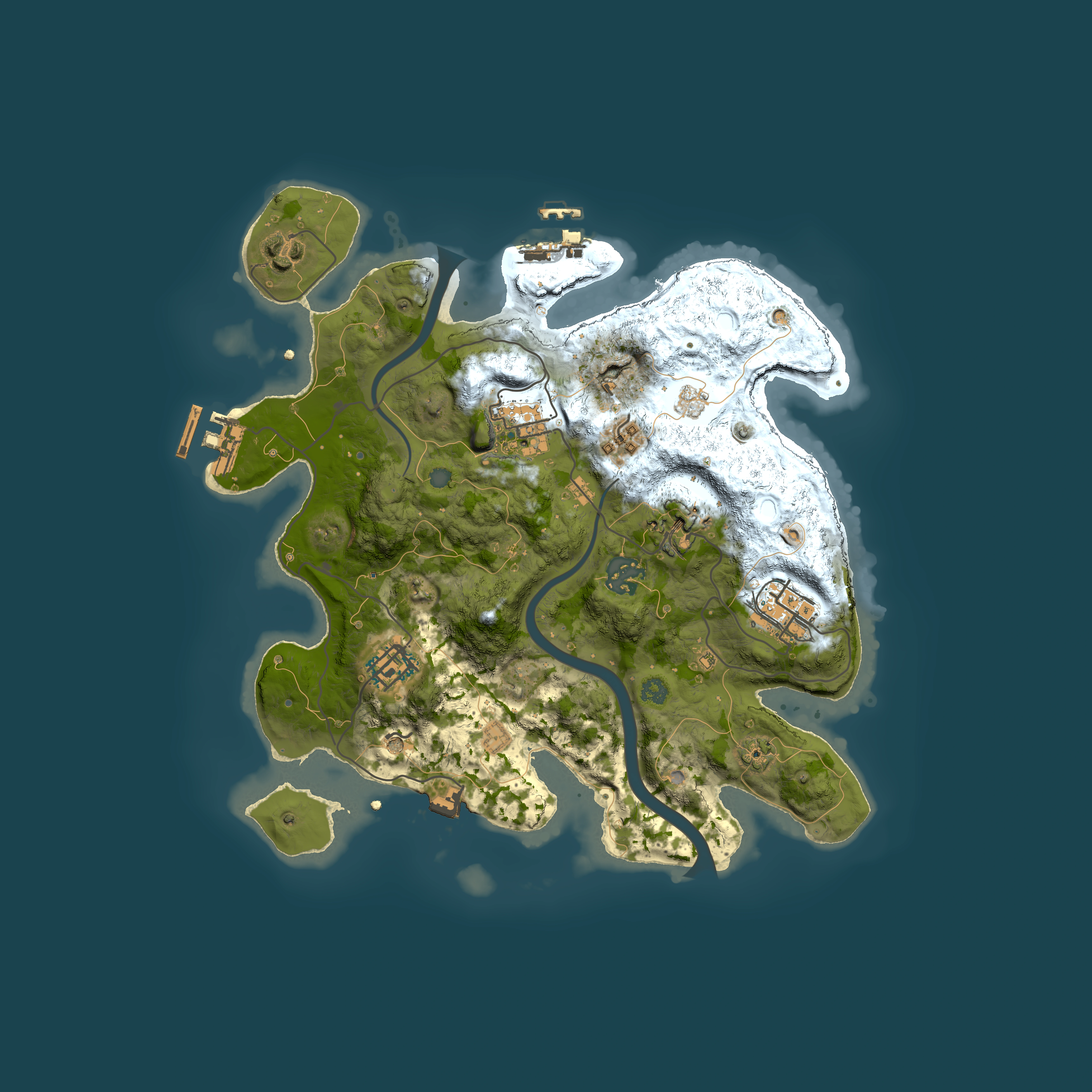 Full top-down render of Rust map seed 802788828, 3000x3000m
