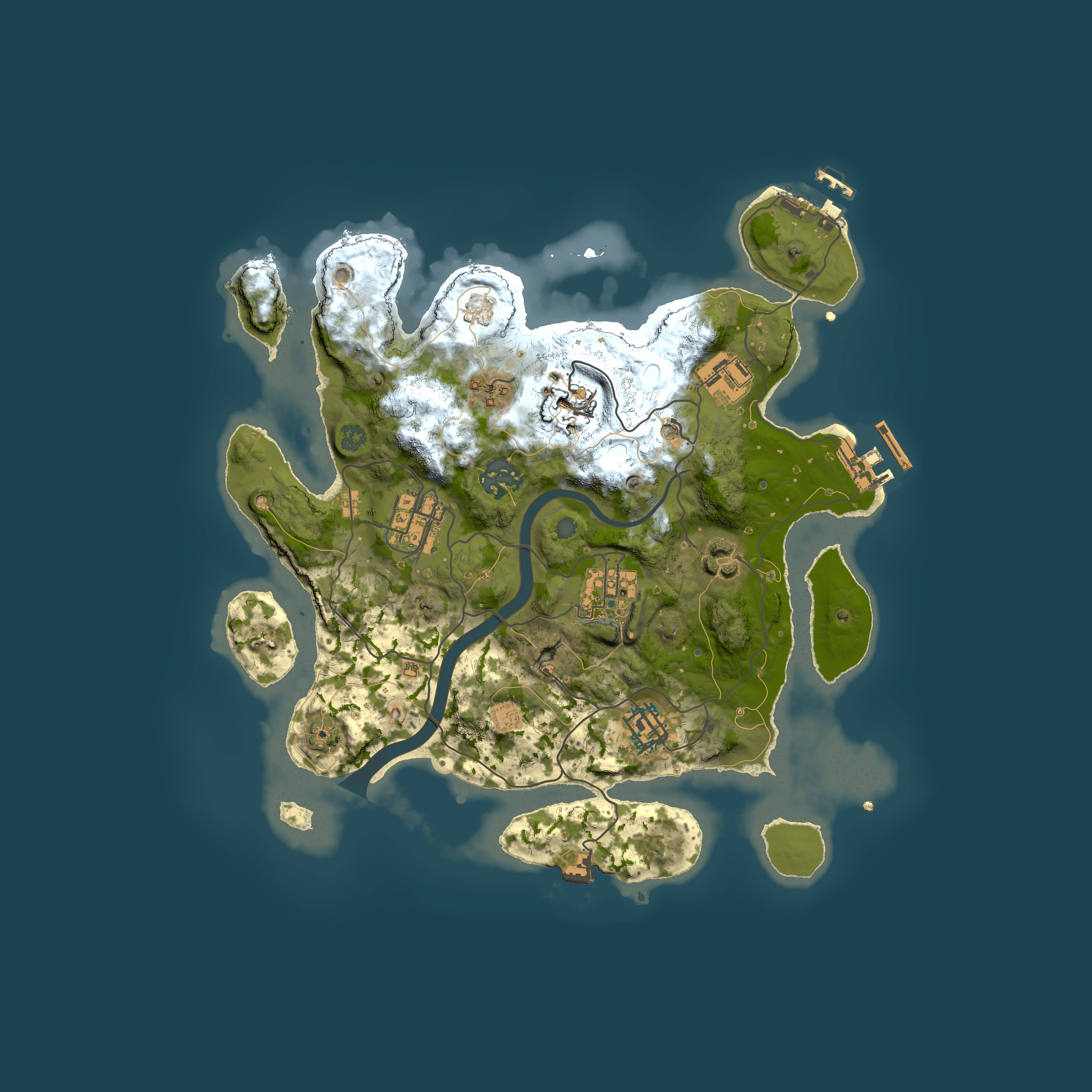Full top-down render of Rust map seed 1554968465, 3000x3000m