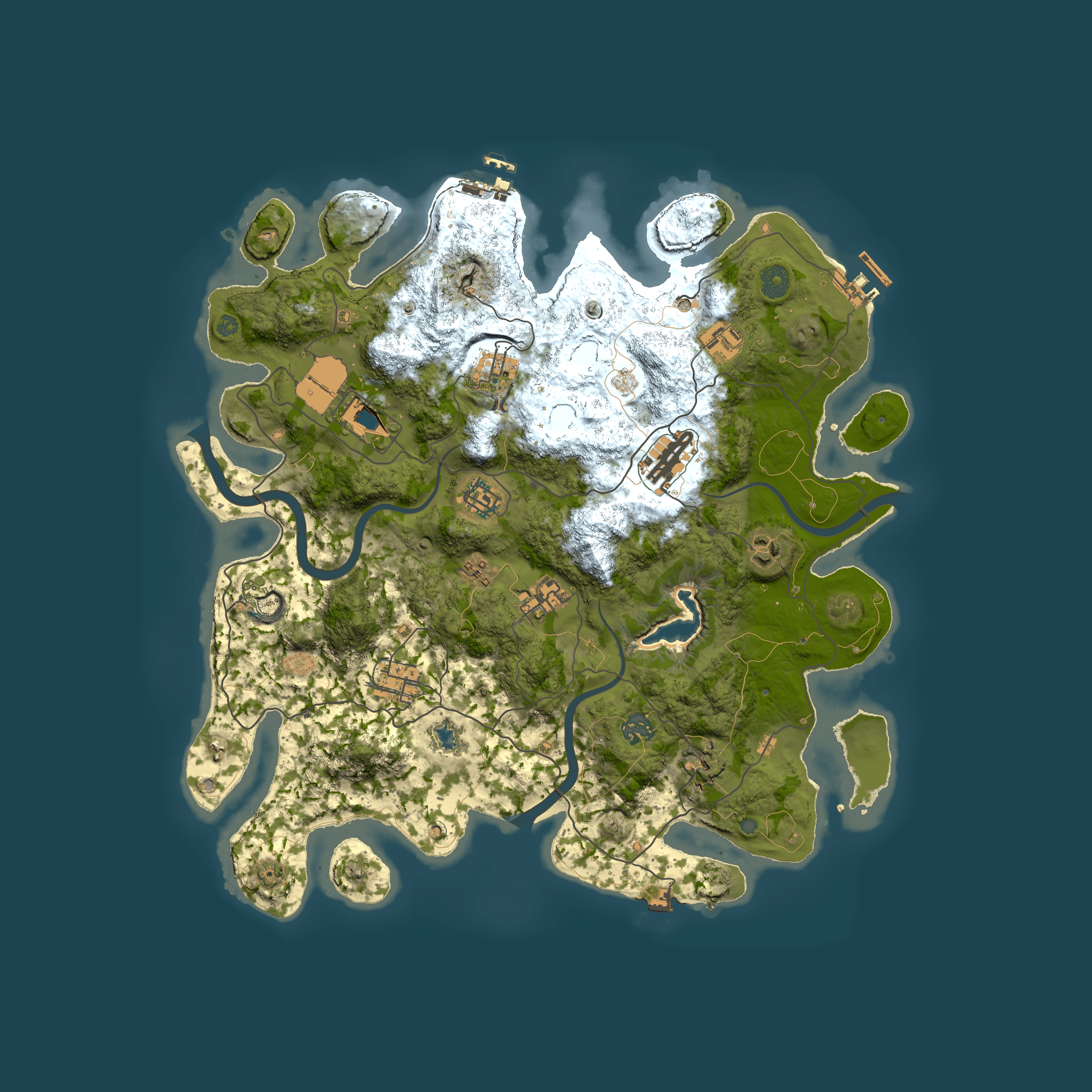 Full top-down render of Rust map seed 1920818795, 4000x4000m