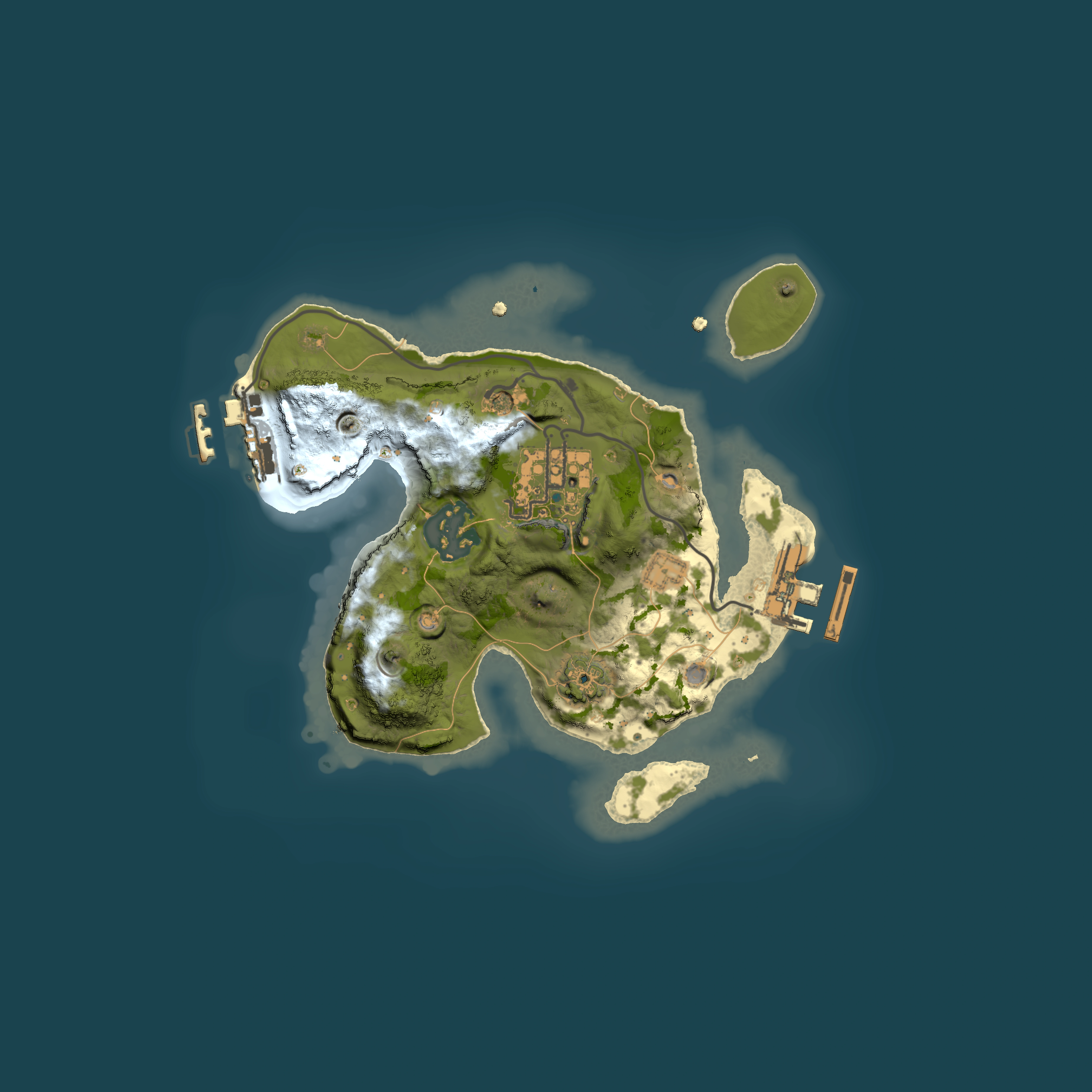 Full top-down render of Rust map seed 1365674610, 2000x2000m