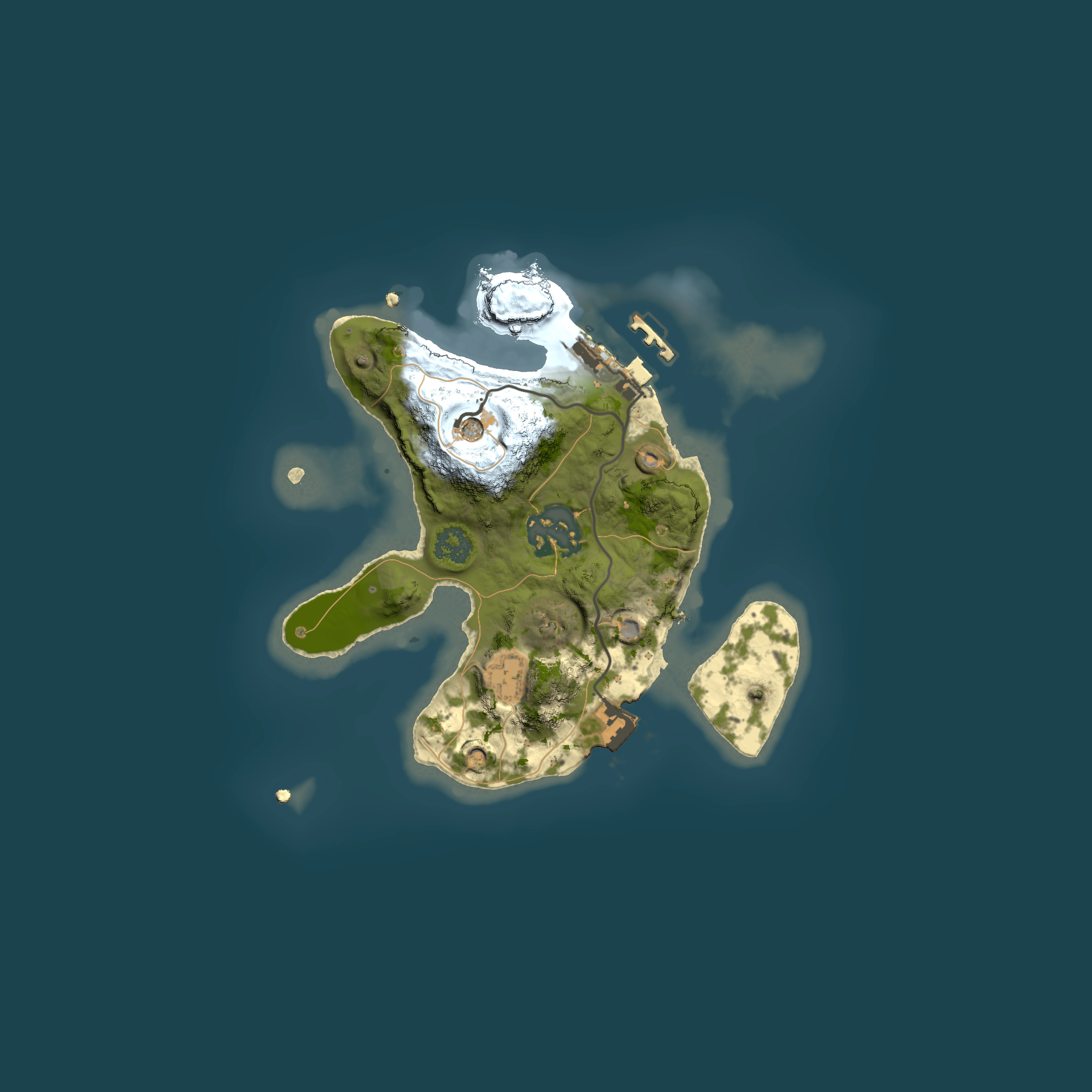 Full top-down render of Rust map seed 450643429, 2000x2000m
