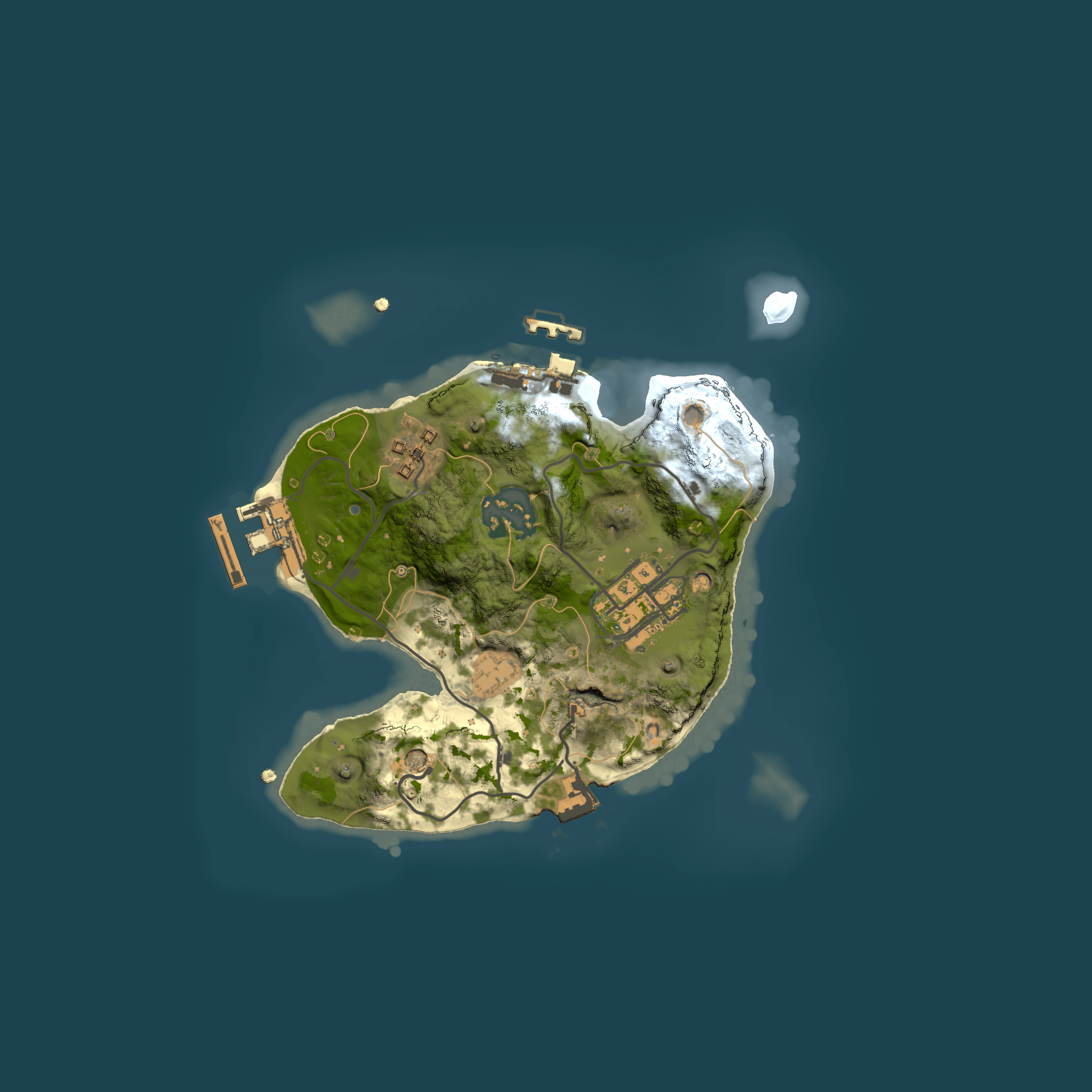 Full top-down render of Rust map seed 1045308840, 2000x2000m