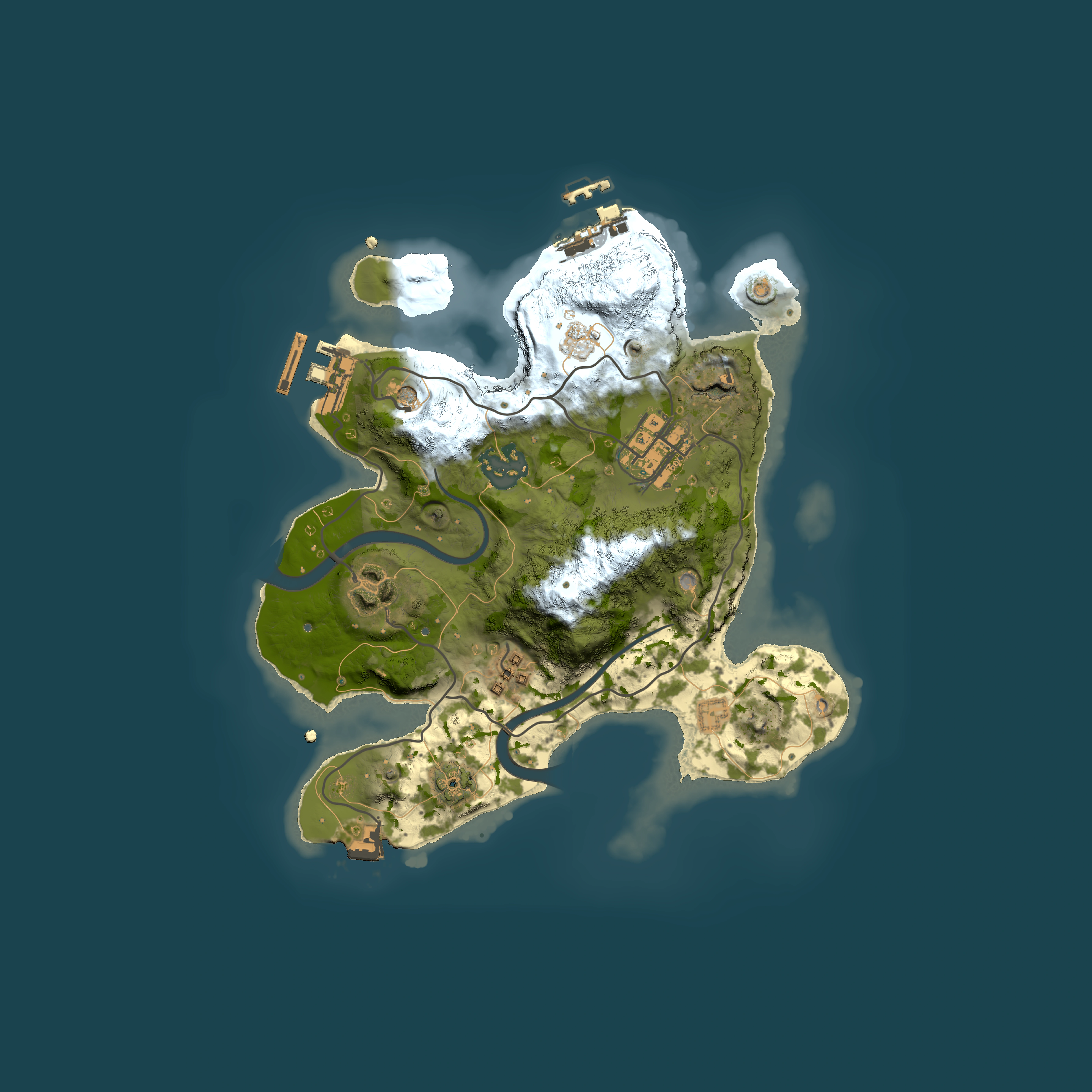 Full top-down render of Rust map seed 670503455, 2500x2500m