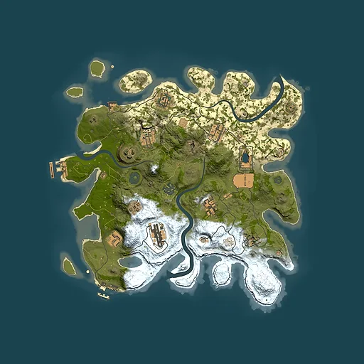 Rust map seed 342286018, 3500x3500m top-down preview
