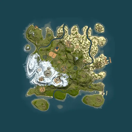 Rust map seed 569071523, 3500x3500m top-down preview