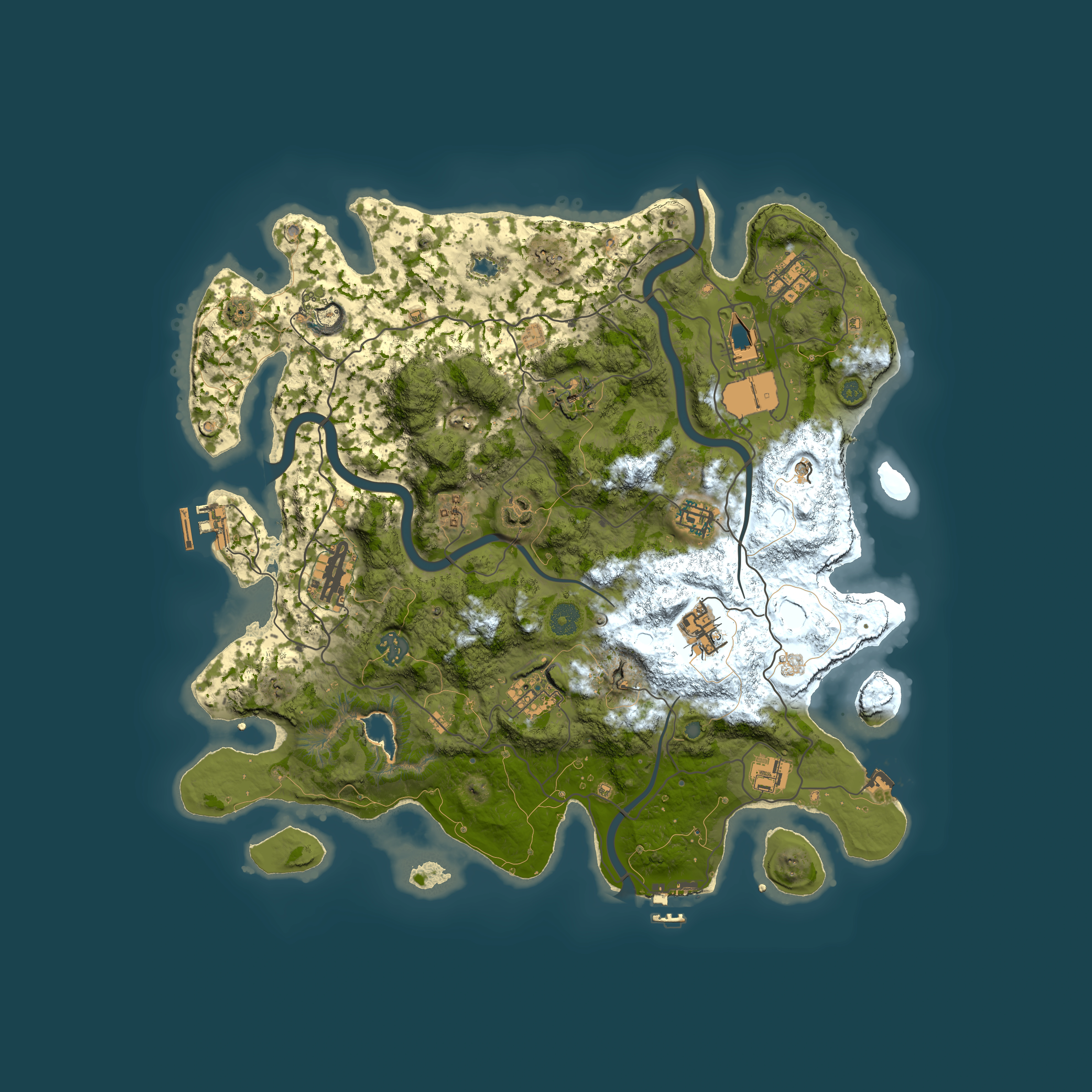 Full top-down render of Rust map seed 382188912, 4000x4000m
