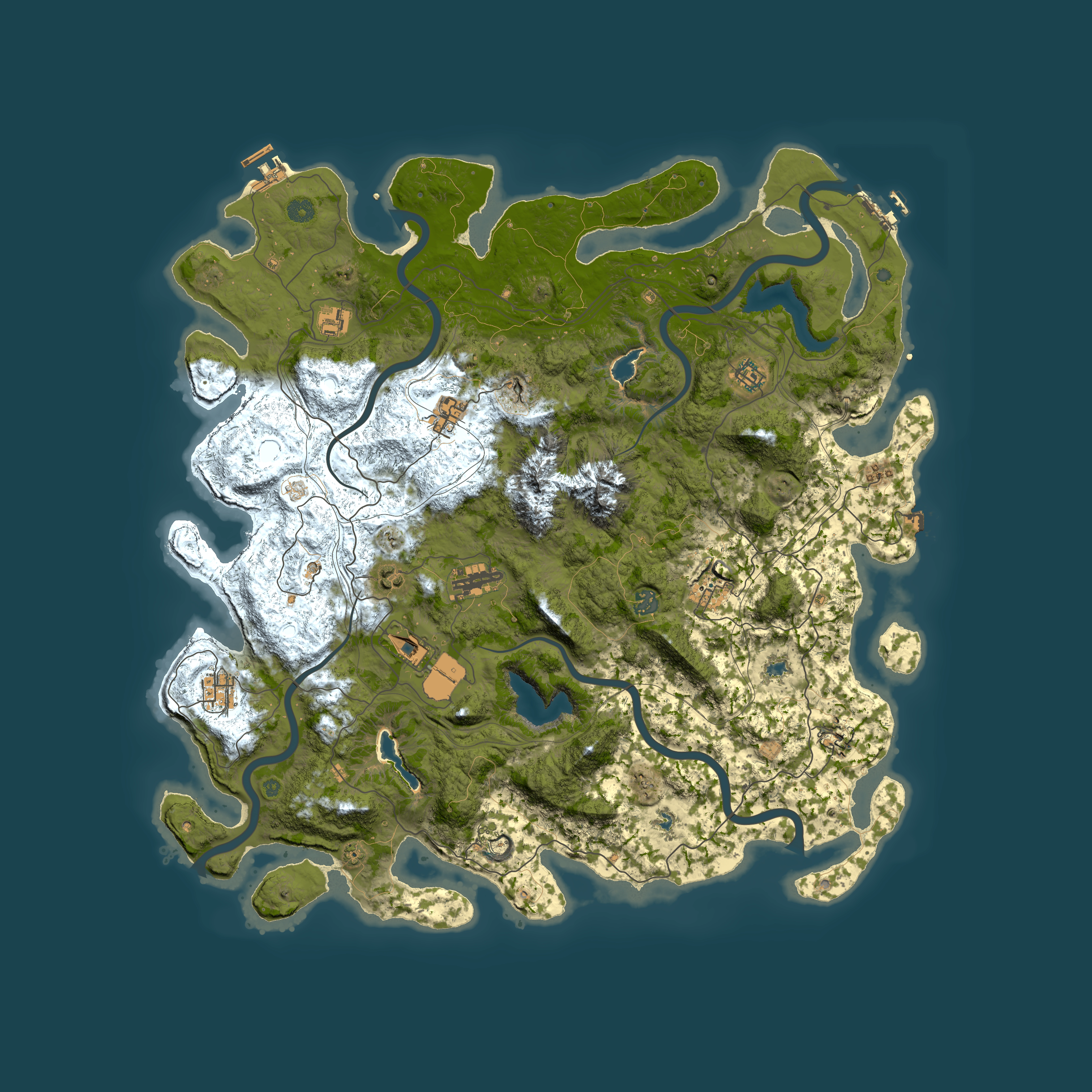 Full top-down render of Rust map seed 1178613147, 5000x5000m