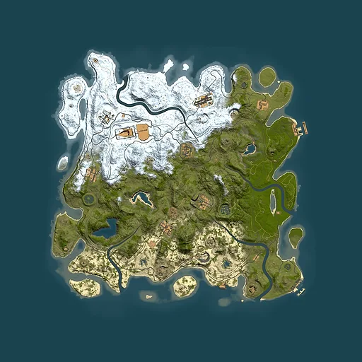 Rust map seed 889737494, 4500x4500m top-down preview
