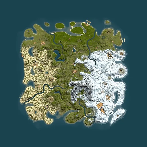 Rust map seed 412166146, 5000x5000m top-down preview