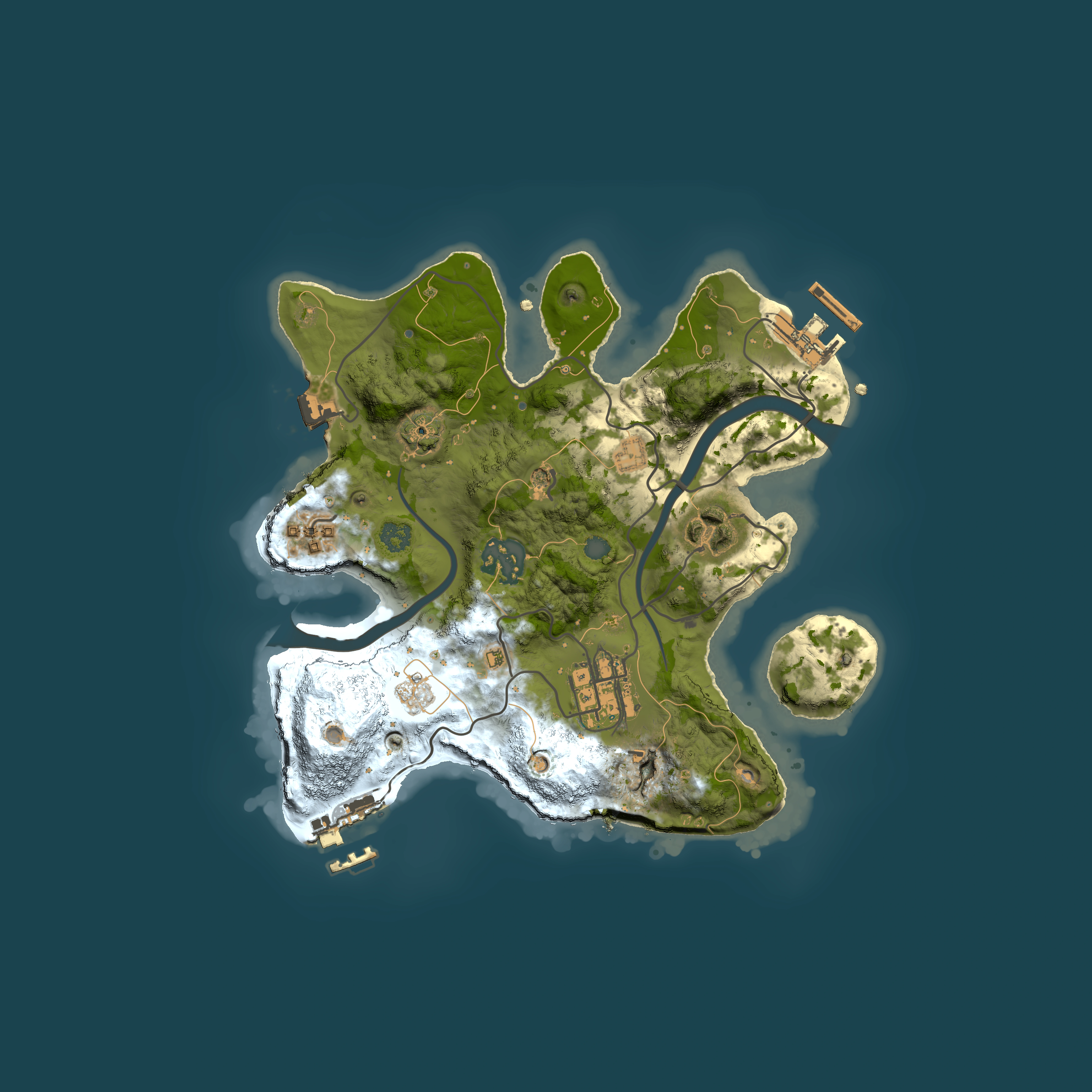Full top-down render of Rust map seed 2072188246, 2500x2500m