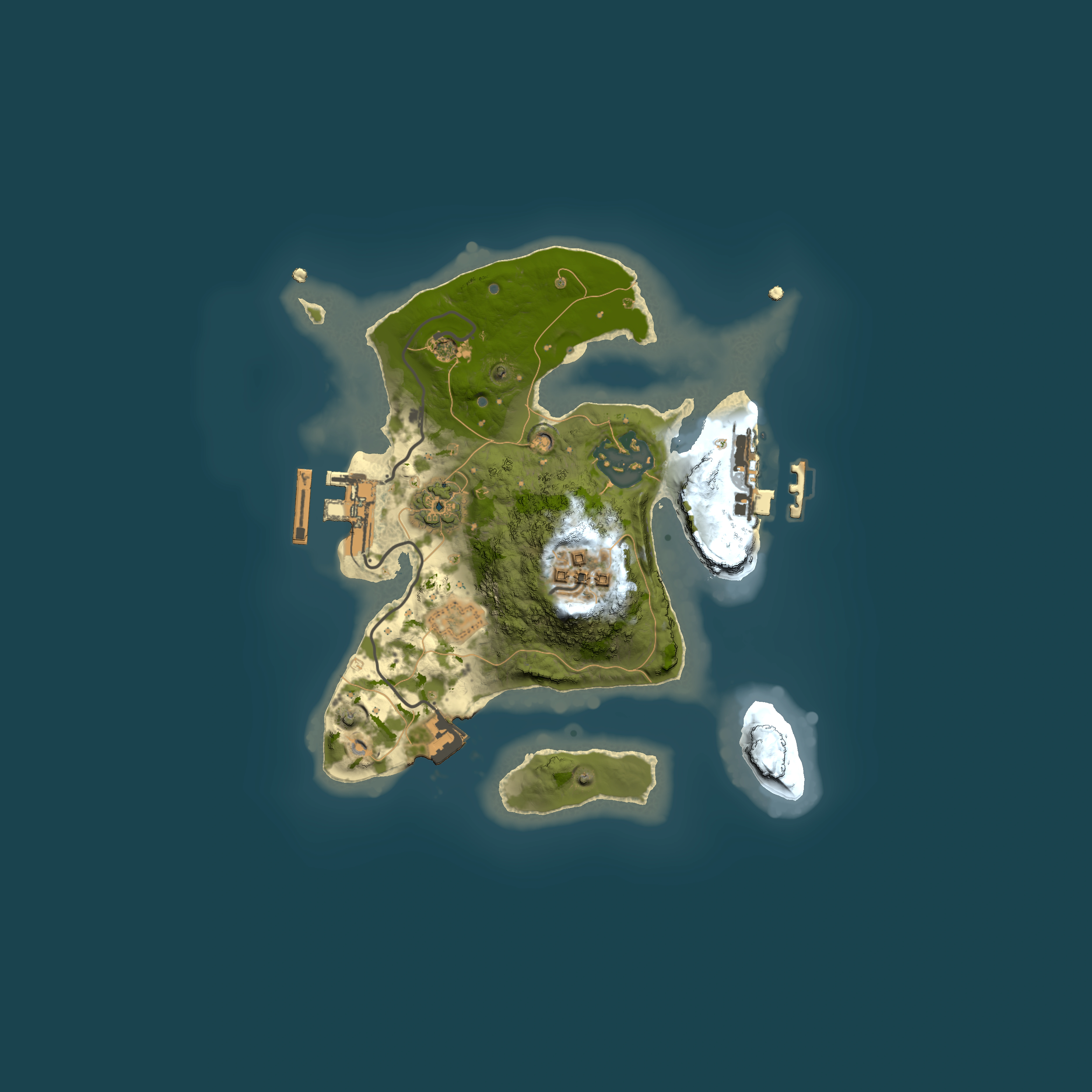 Full top-down render of Rust map seed 672248561, 2000x2000m