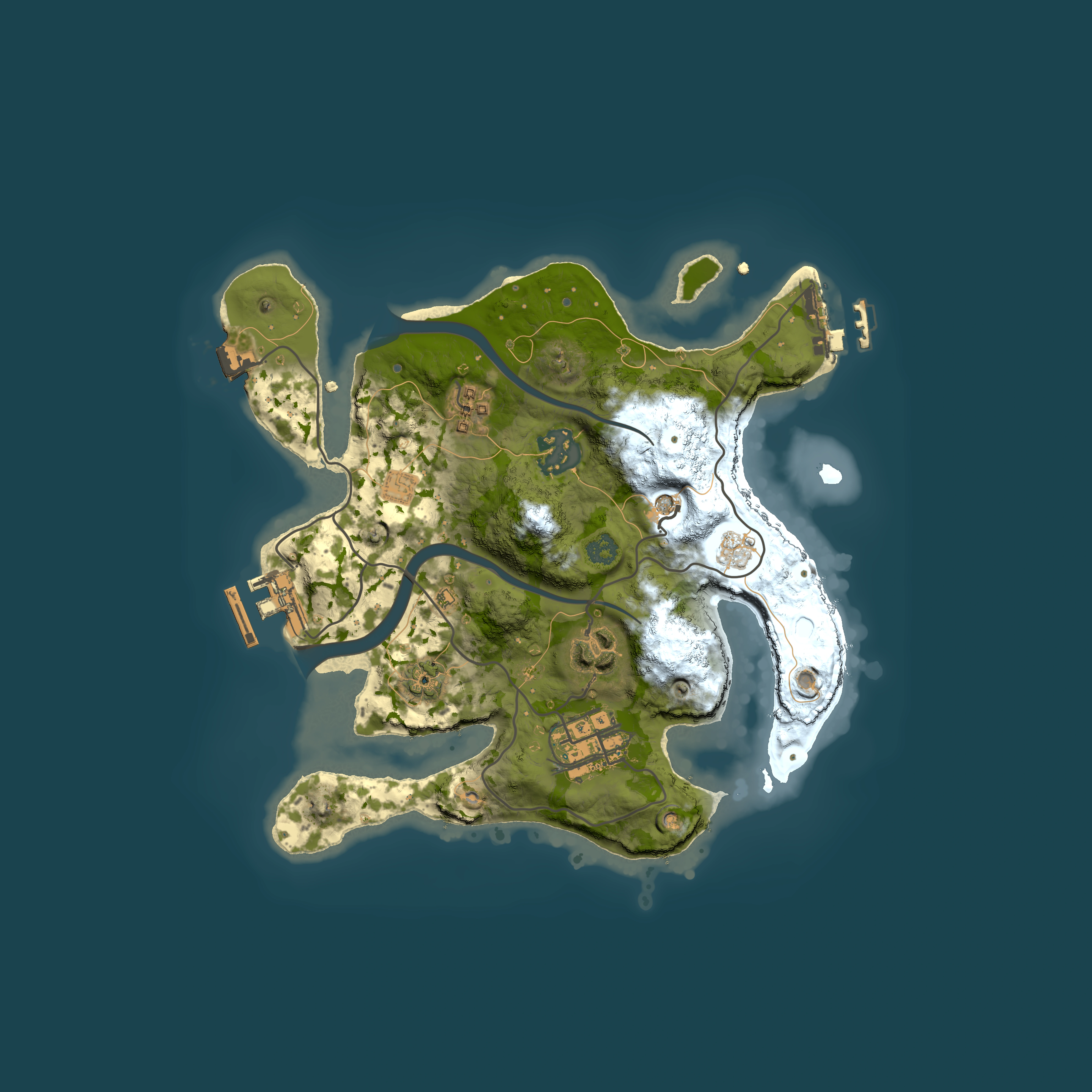 Full top-down render of Rust map seed 2145767389, 2500x2500m