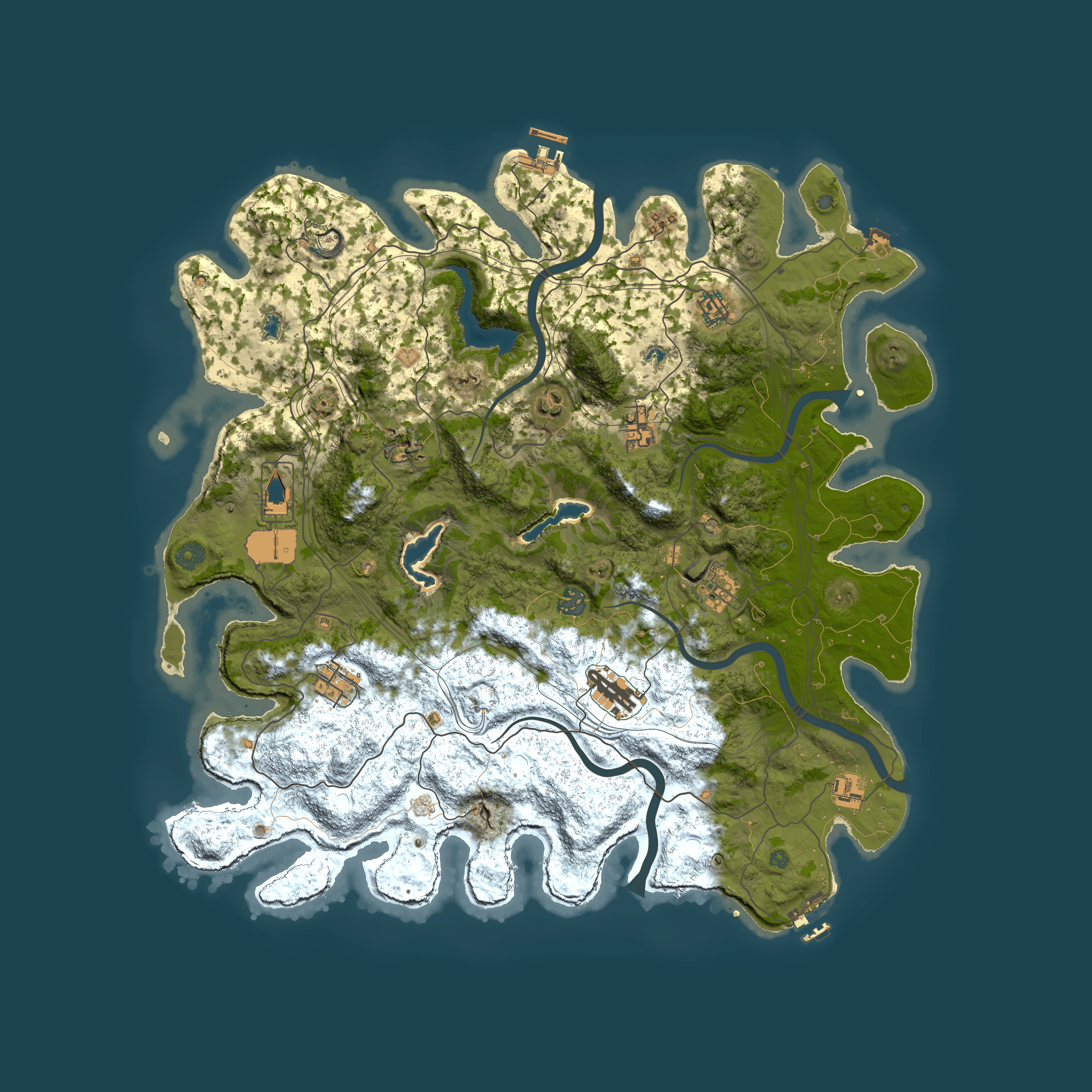 Full top-down render of Rust map seed 2118309314, 4500x4500m