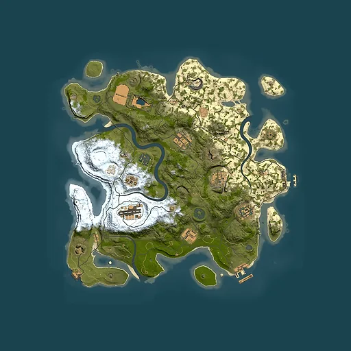 Rust map seed 1048929593, 3500x3500m top-down preview
