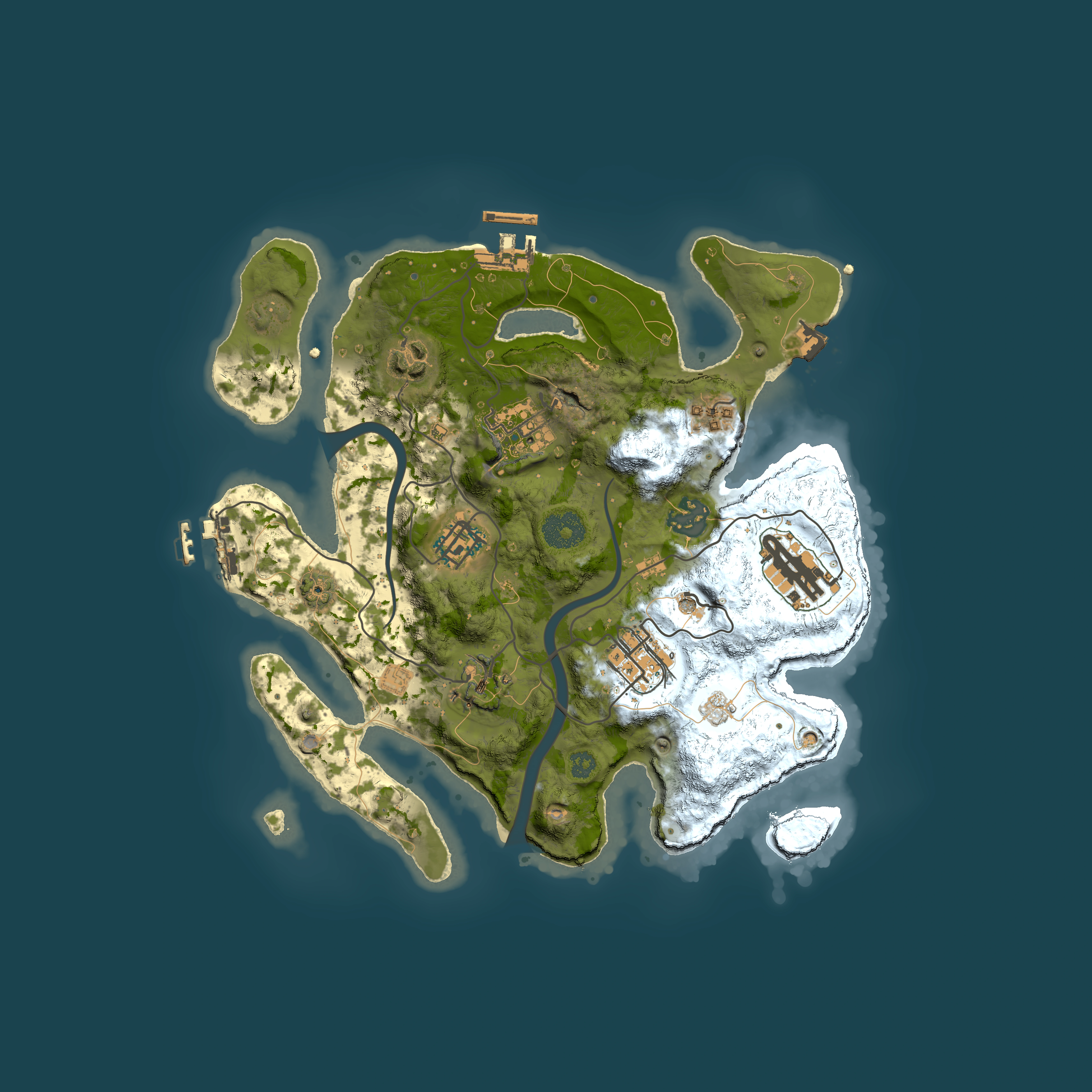 Full top-down render of Rust map seed 1298355139, 3000x3000m