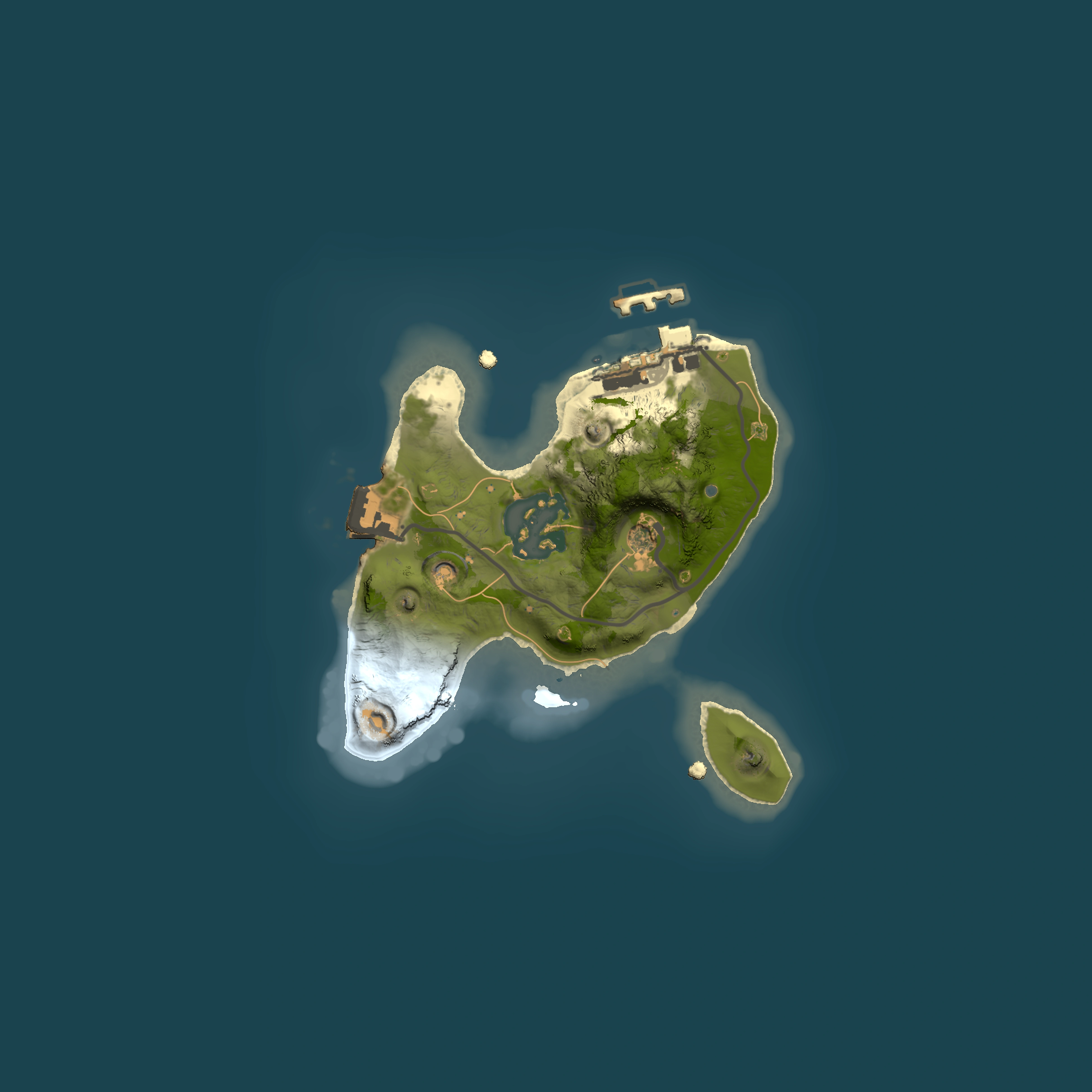 Full top-down render of Rust map seed 142700321, 1500x1500m