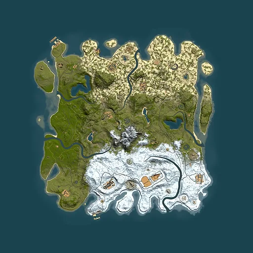 Rust map seed 1654112991, 5000x5000m top-down preview