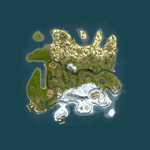 Rust map seed 266785525, 3000x3000m top-down preview