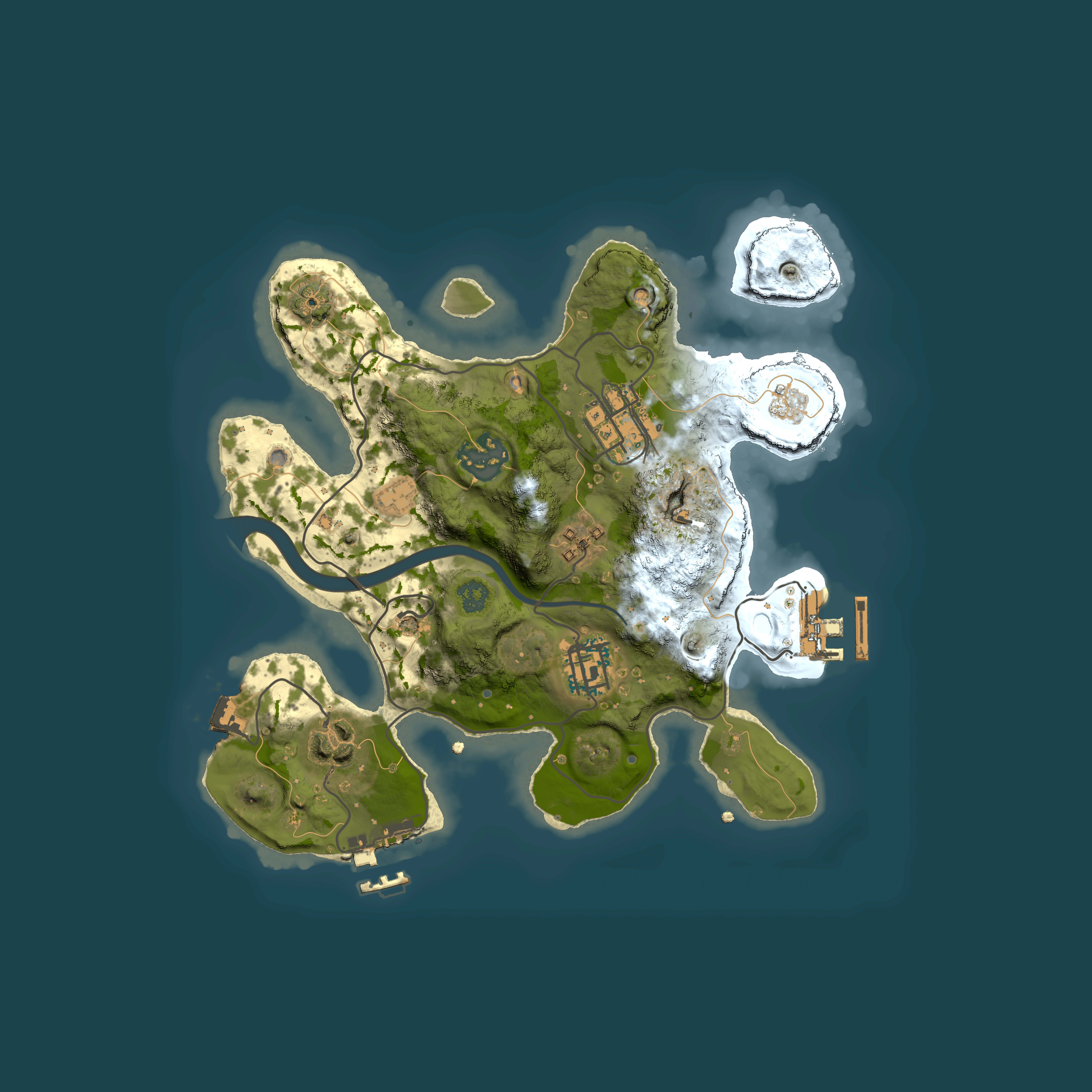 Full top-down render of Rust map seed 1012288143, 2500x2500m