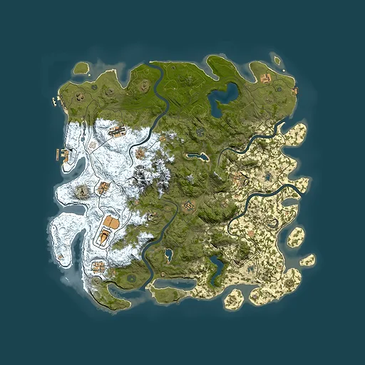 Rust map seed 1273758694, 5000x5000m top-down preview