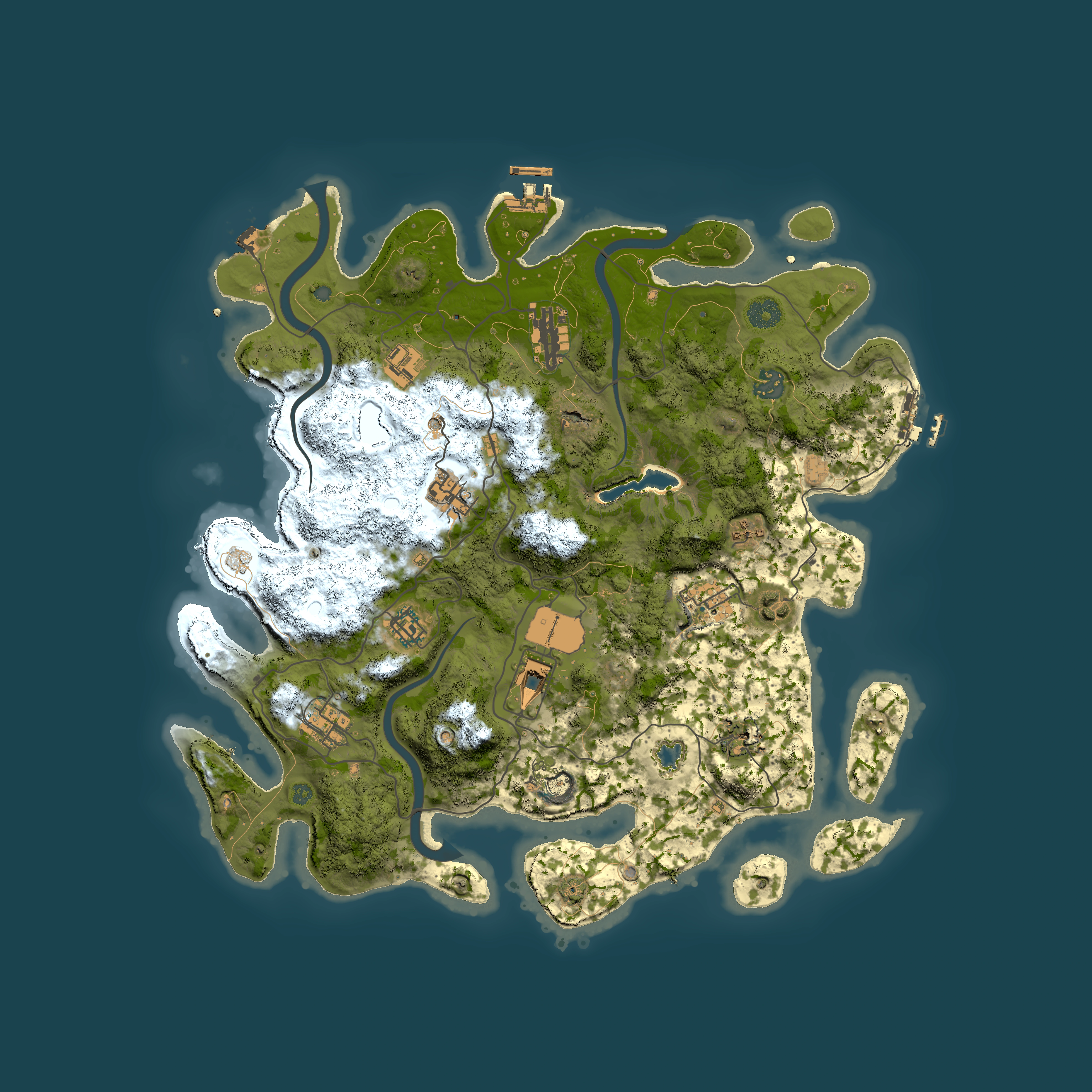 Full top-down render of Rust map seed 1590246986, 4000x4000m
