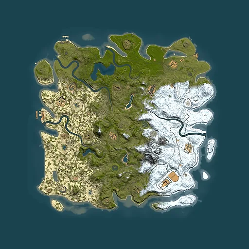 Rust map seed 2057883176, 5000x5000m top-down preview