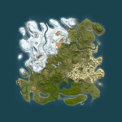 Rust map seed 1658601026, 4500x4500m top-down preview