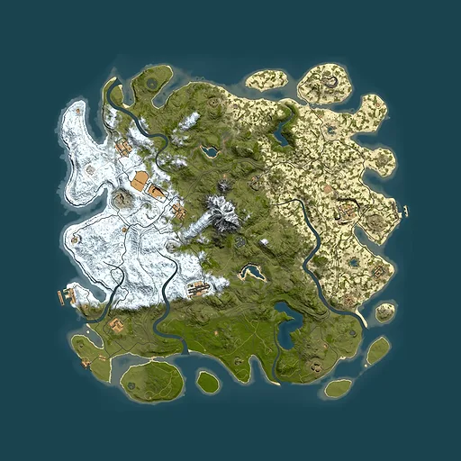 Rust map seed 130046993, 5000x5000m top-down preview