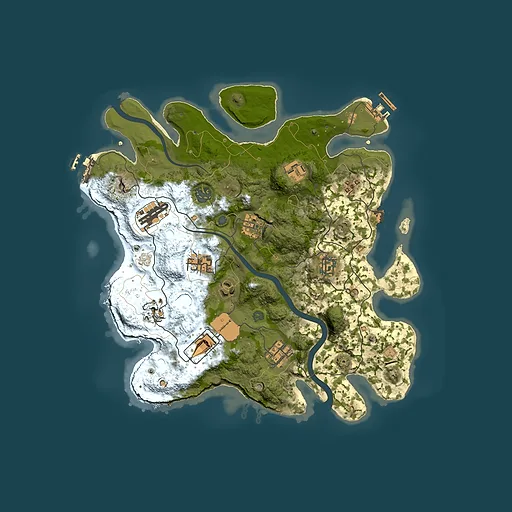 Rust map seed 861062516, 3500x3500m top-down preview