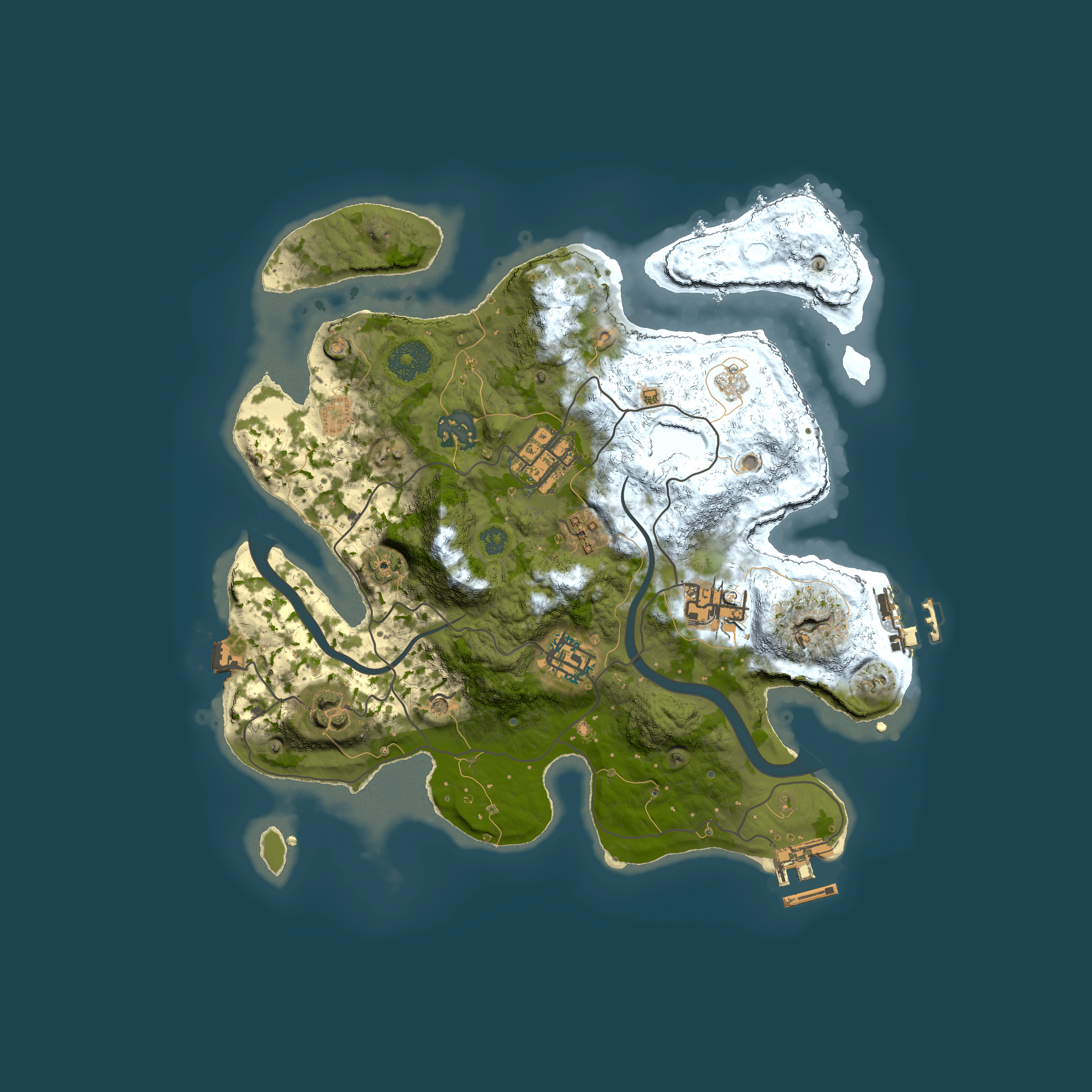Full top-down render of Rust map seed 552649621, 3000x3000m