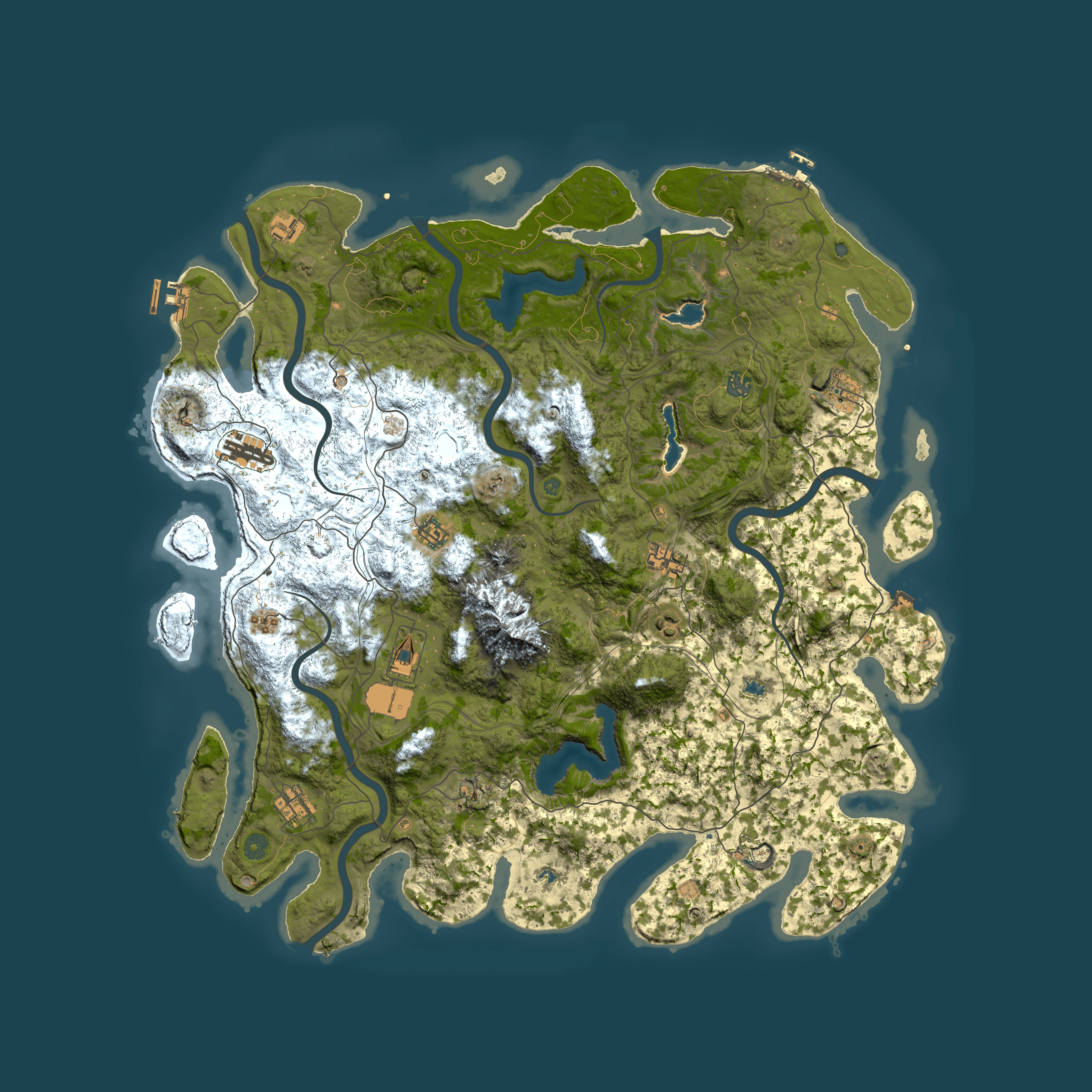Full top-down render of Rust map seed 2060385315, 5000x5000m